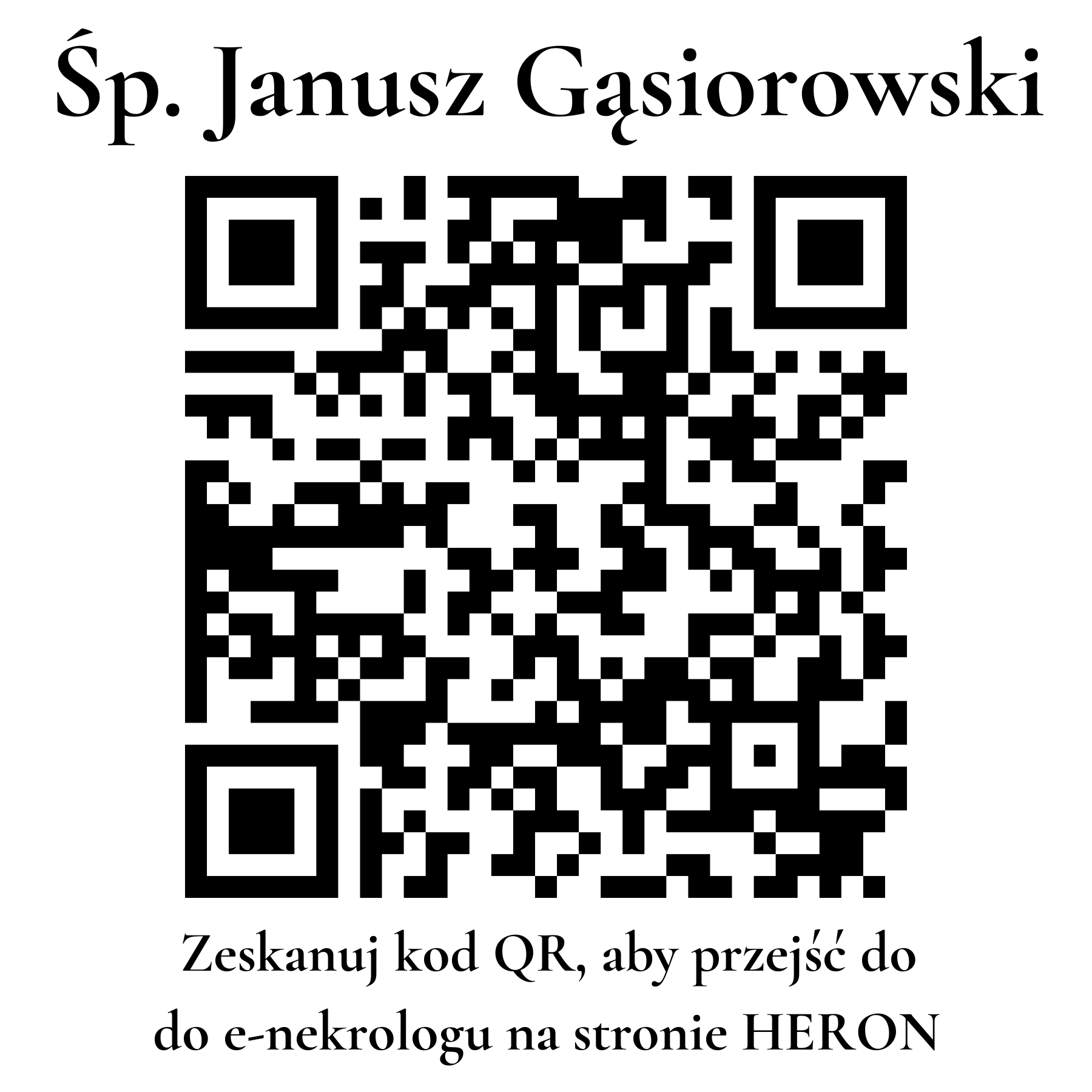 Kod QR do nekrologu Janusz Gąsiorowski