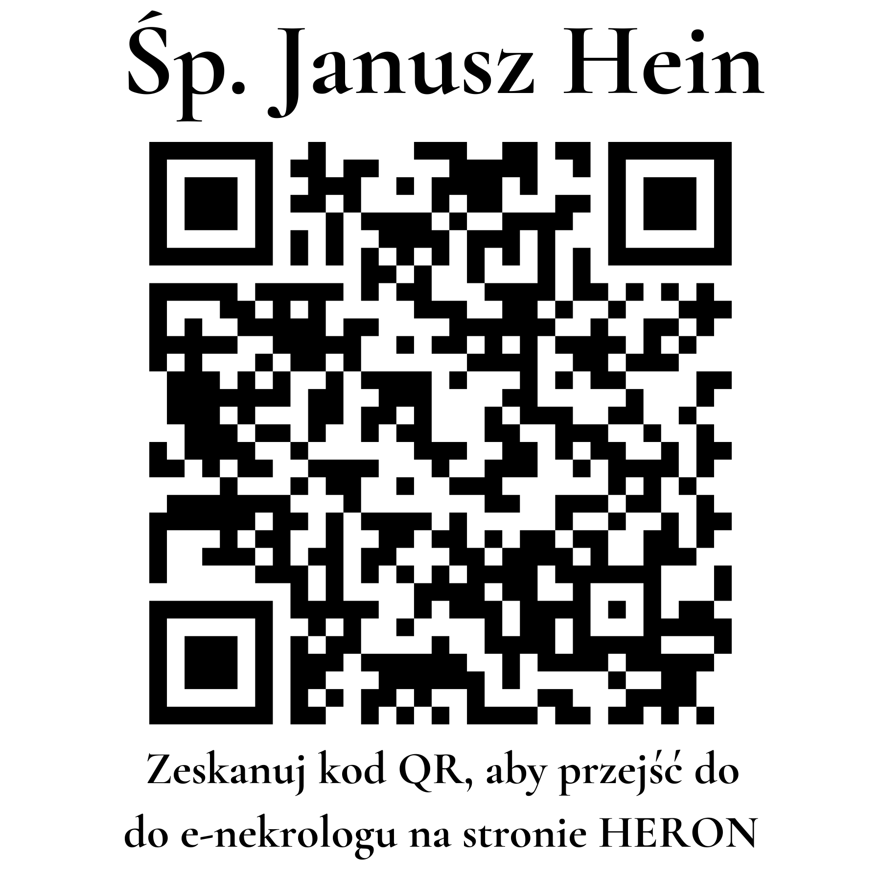 Kod QR do nekrologu Janusz Hein