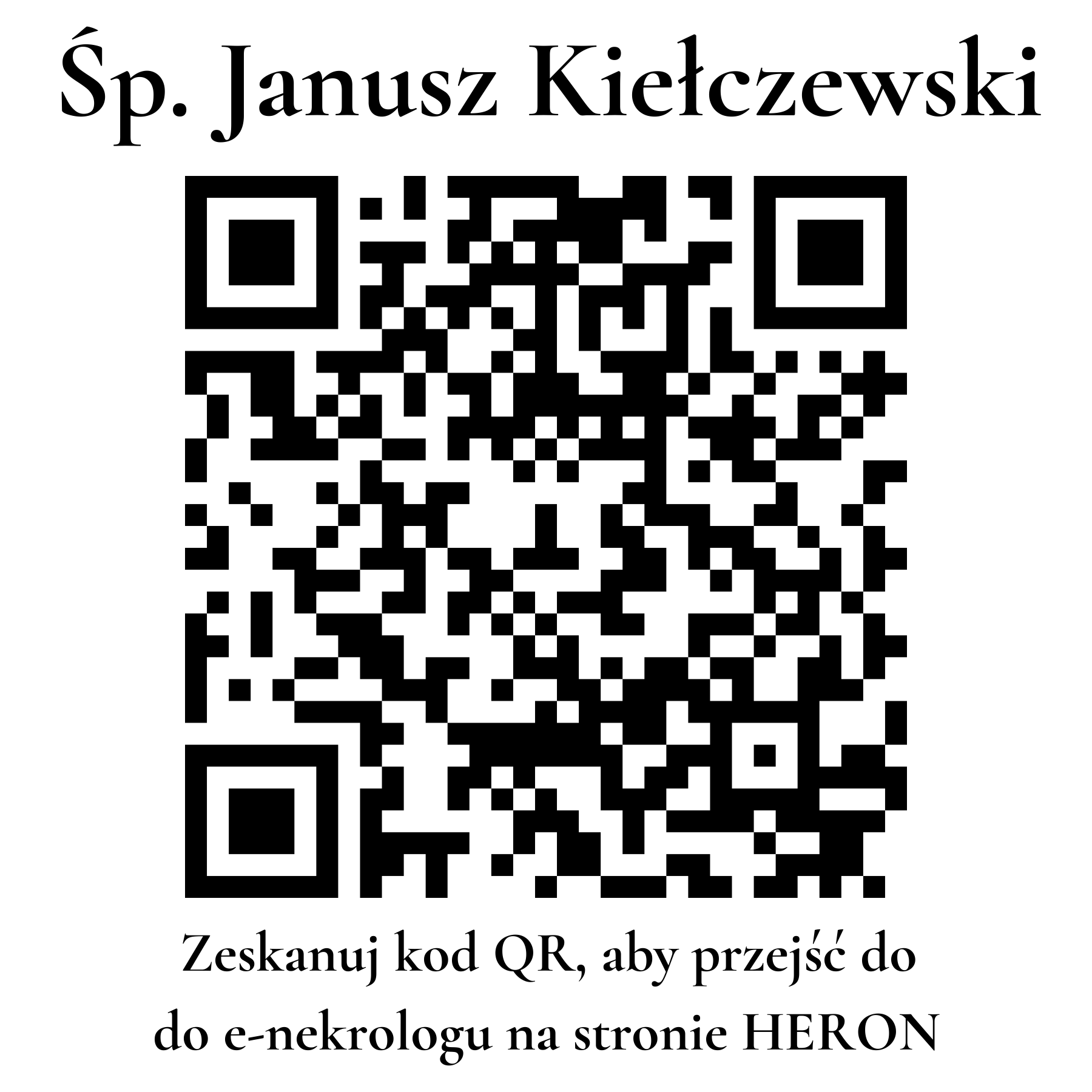 Kod QR do nekrologu Janusz Kiełczewski