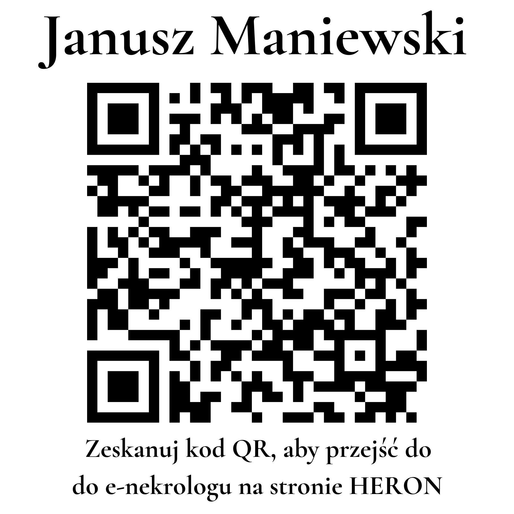 Kod QR do nekrologu Janusz Maniewski