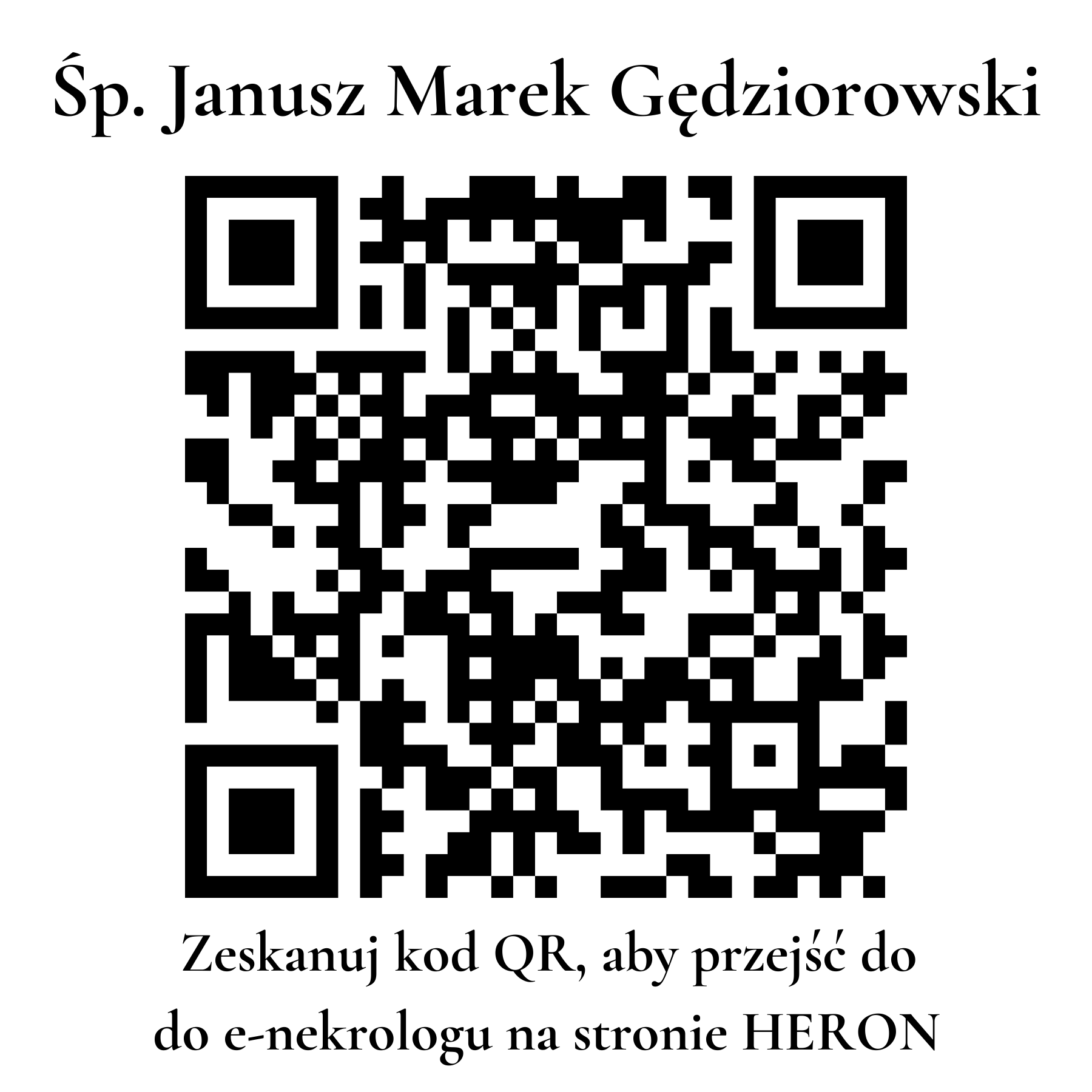Kod QR do nekrologu Janusz Marek Gędziorowski