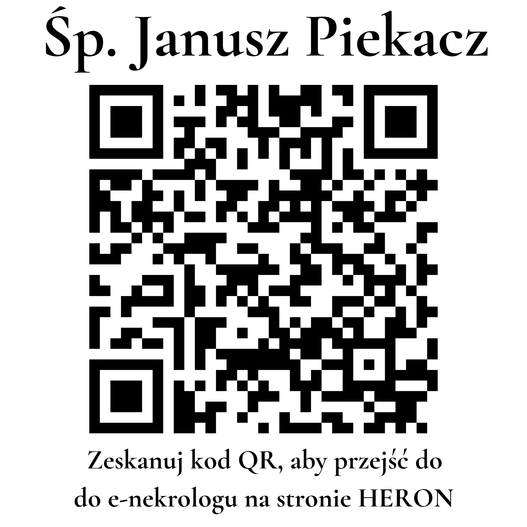 Kod QR do nekrologu Janusz Piekacz