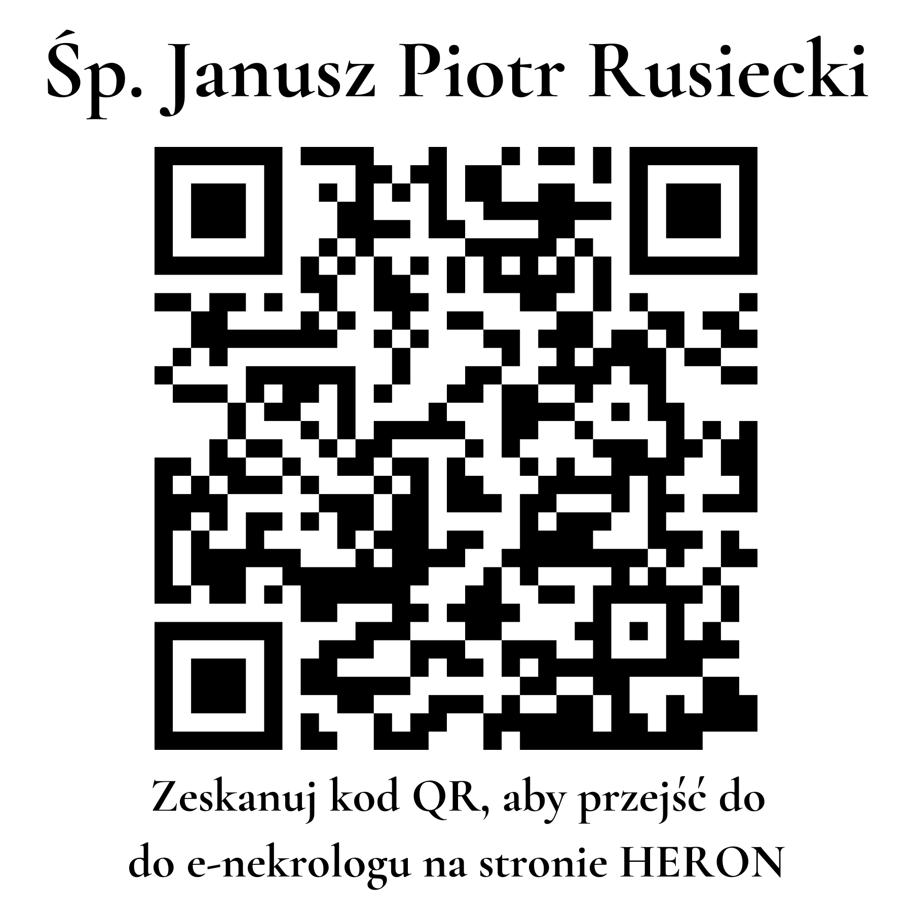 Kod QR do nekrologu Janusz Piotr Rusiecki
