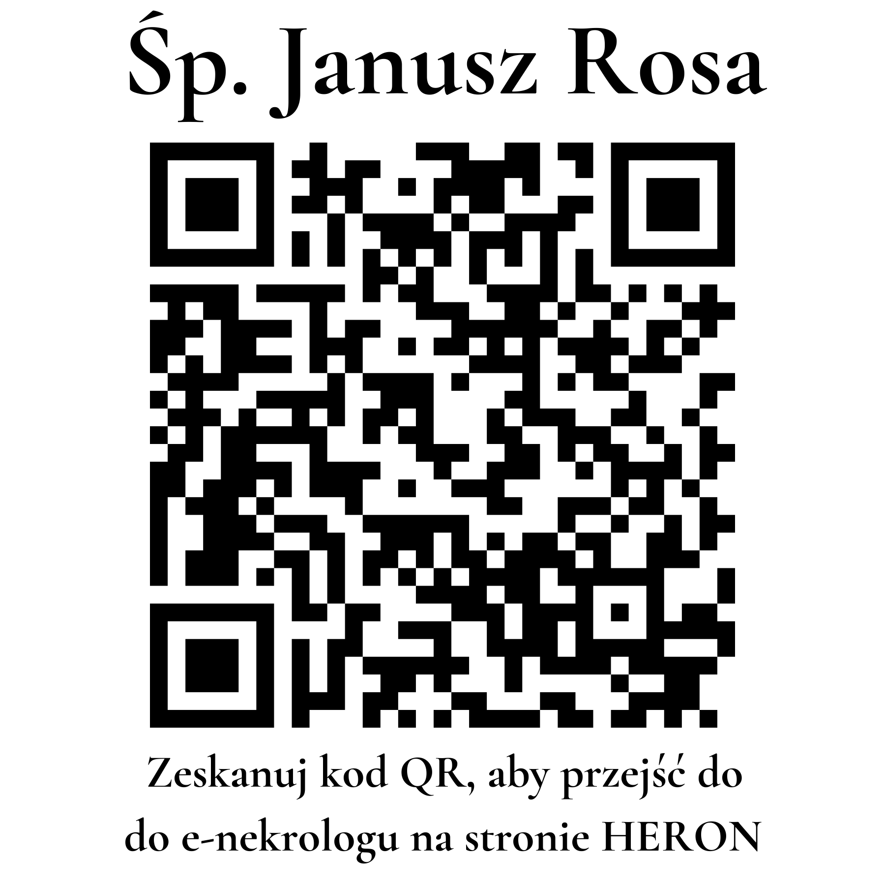 Kod QR do nekrologu Janusz Rosa