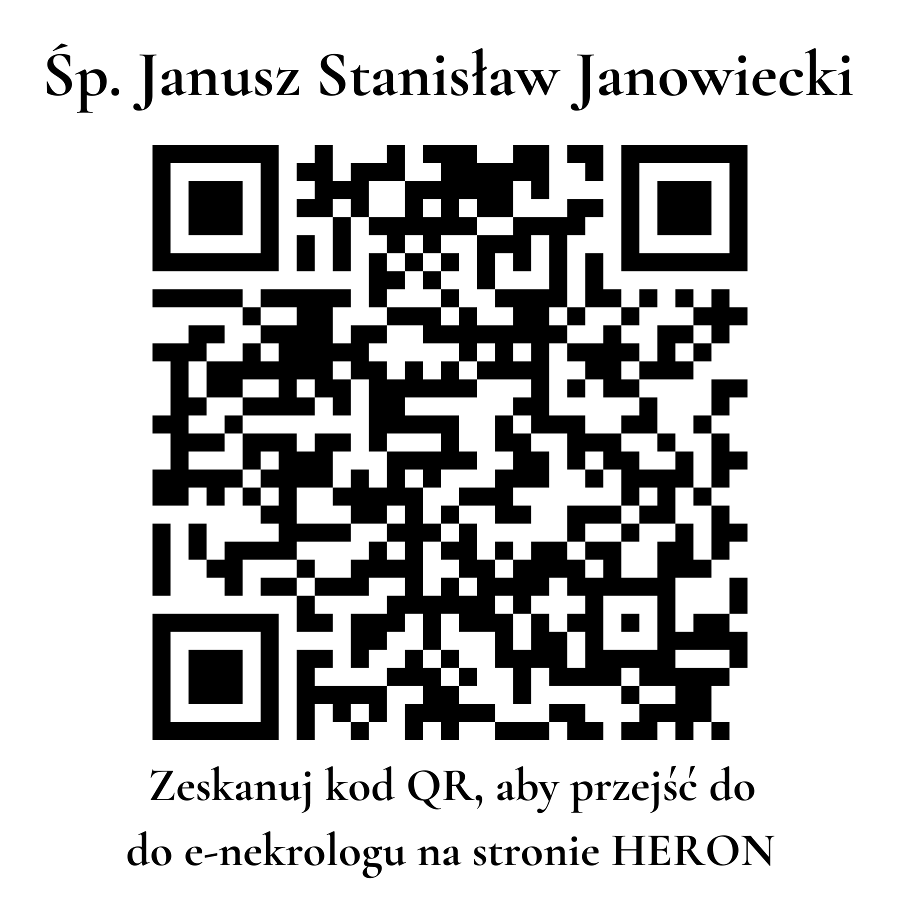 Kod QR do nekrologu Janusz Stanisław Janowiecki