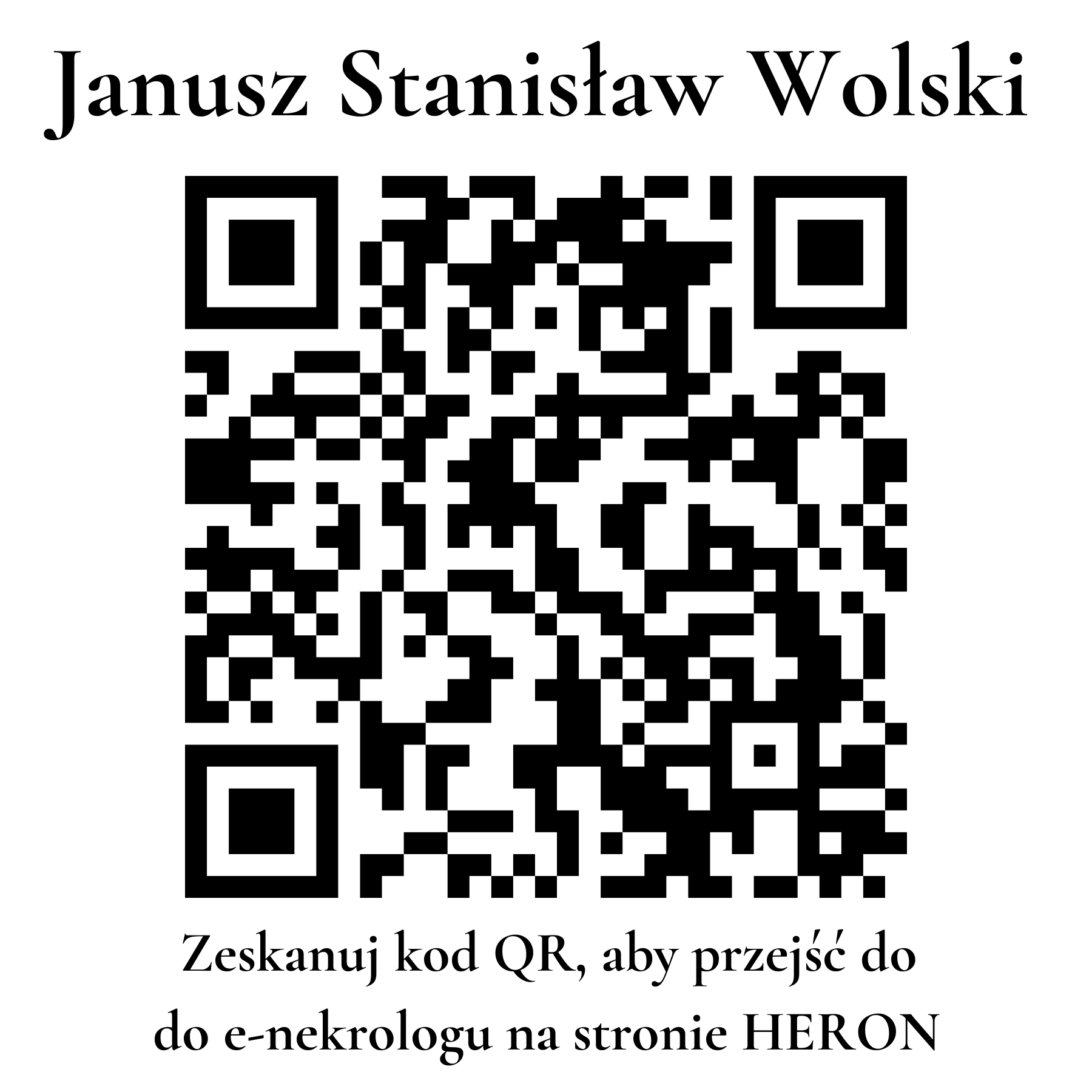 Kod QR do nekrologu Janusz Stanisław Wolski