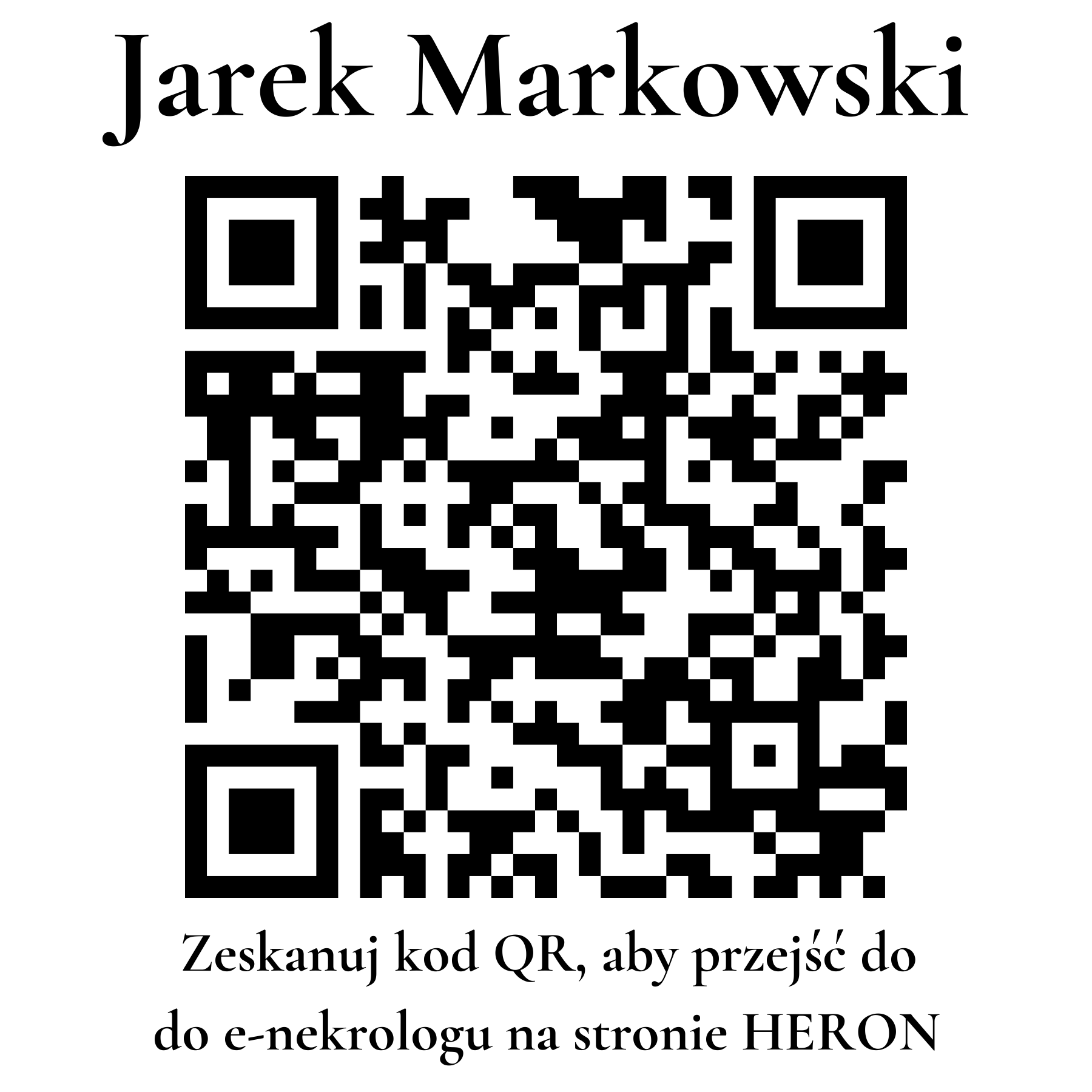 Kod QR do nekrologu Jarek Markowski