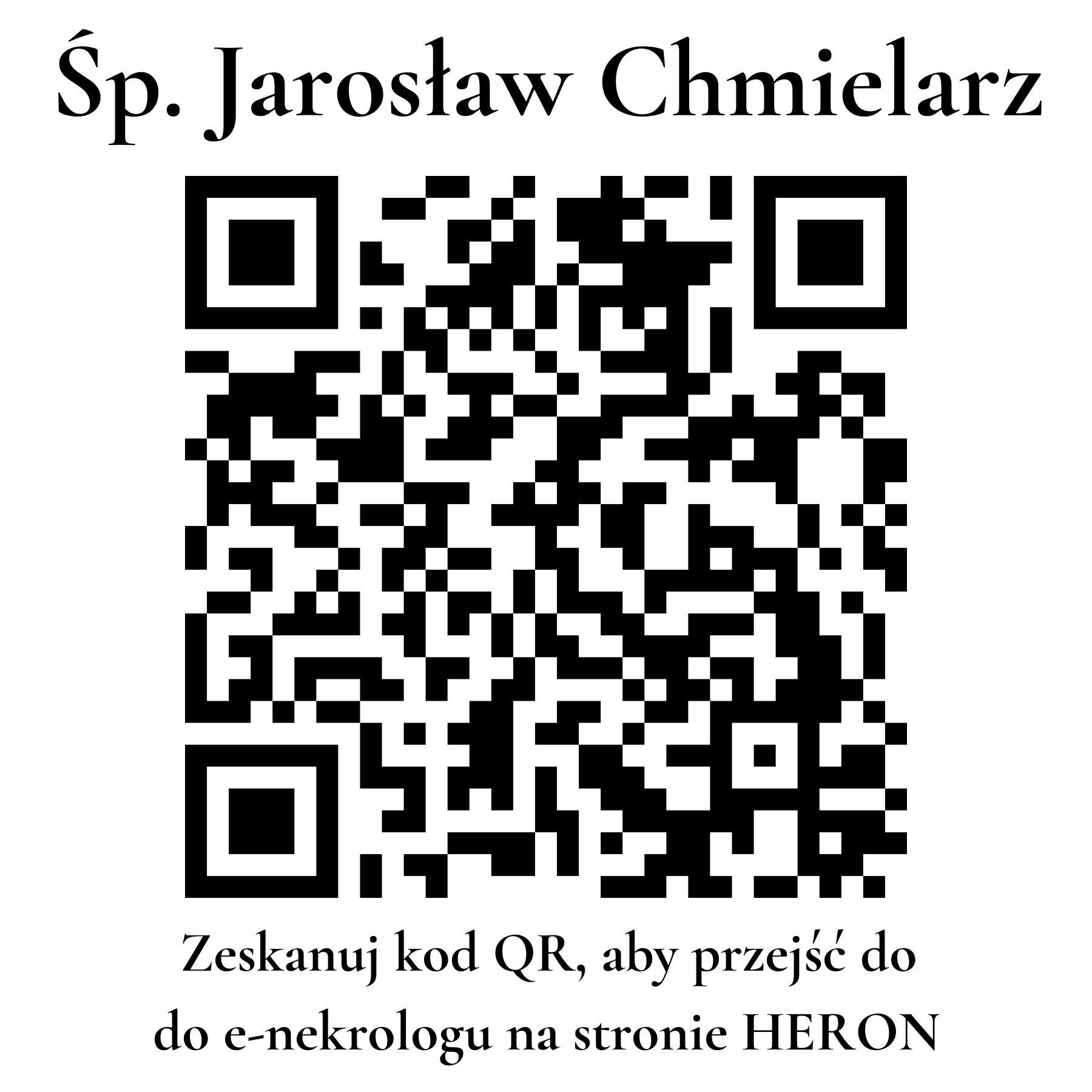 Kod QR do nekrologu Jarosław Chmielarz Kod QR do nekrologu Jarosław Chmielarz