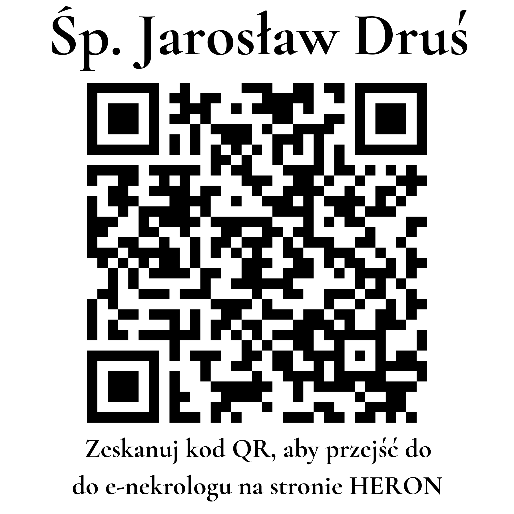 Kod QR do nekrologu Jarosław Druś