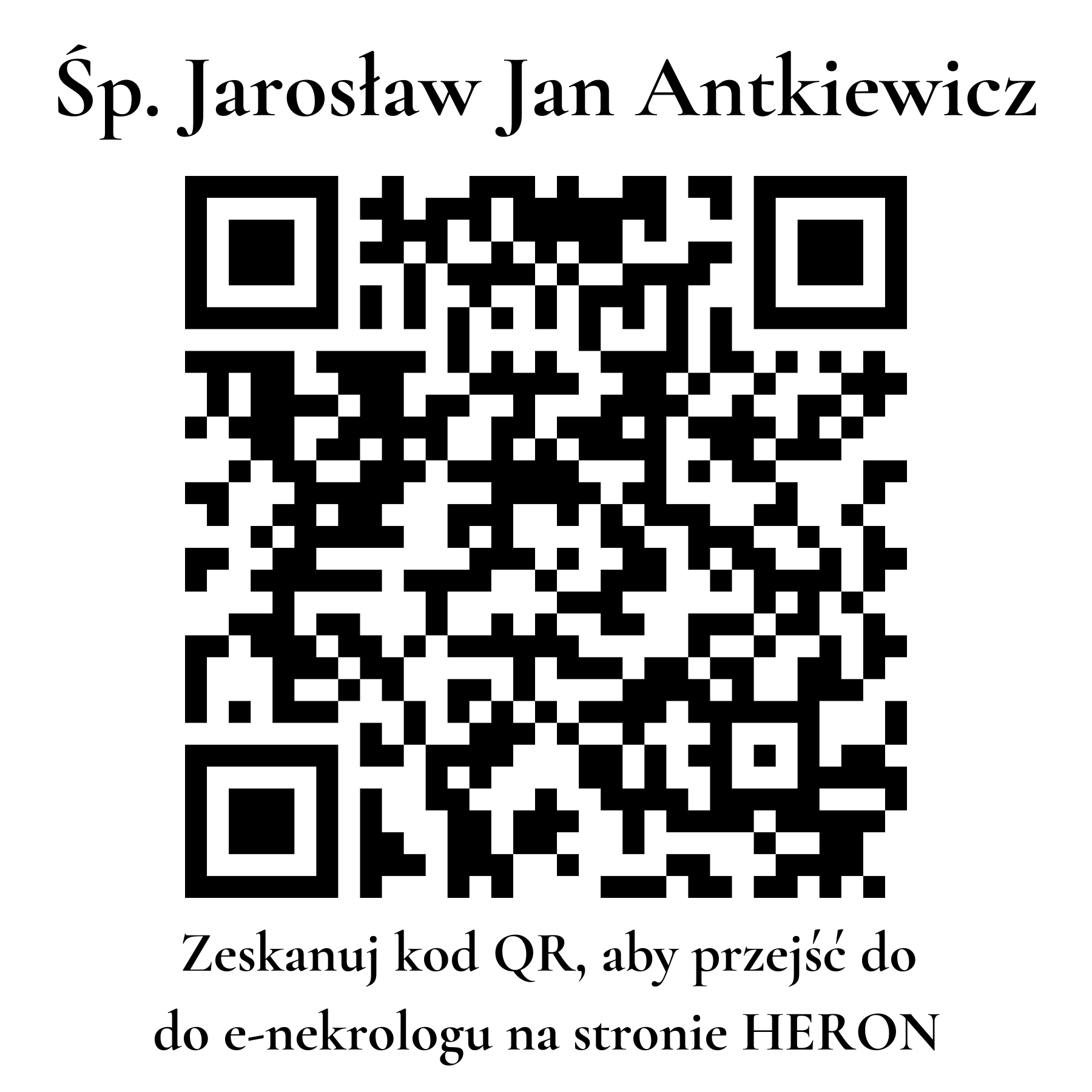 Kod QR do nekrologu Jarosław Jan Antkiewicz