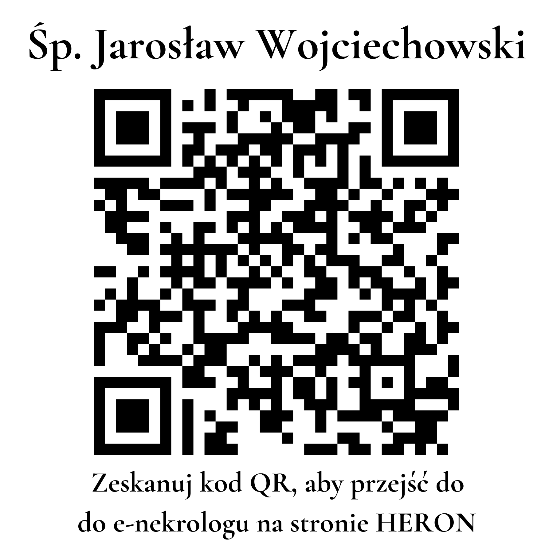 Kod QR do nekrologu Jarosław Wojciechowski