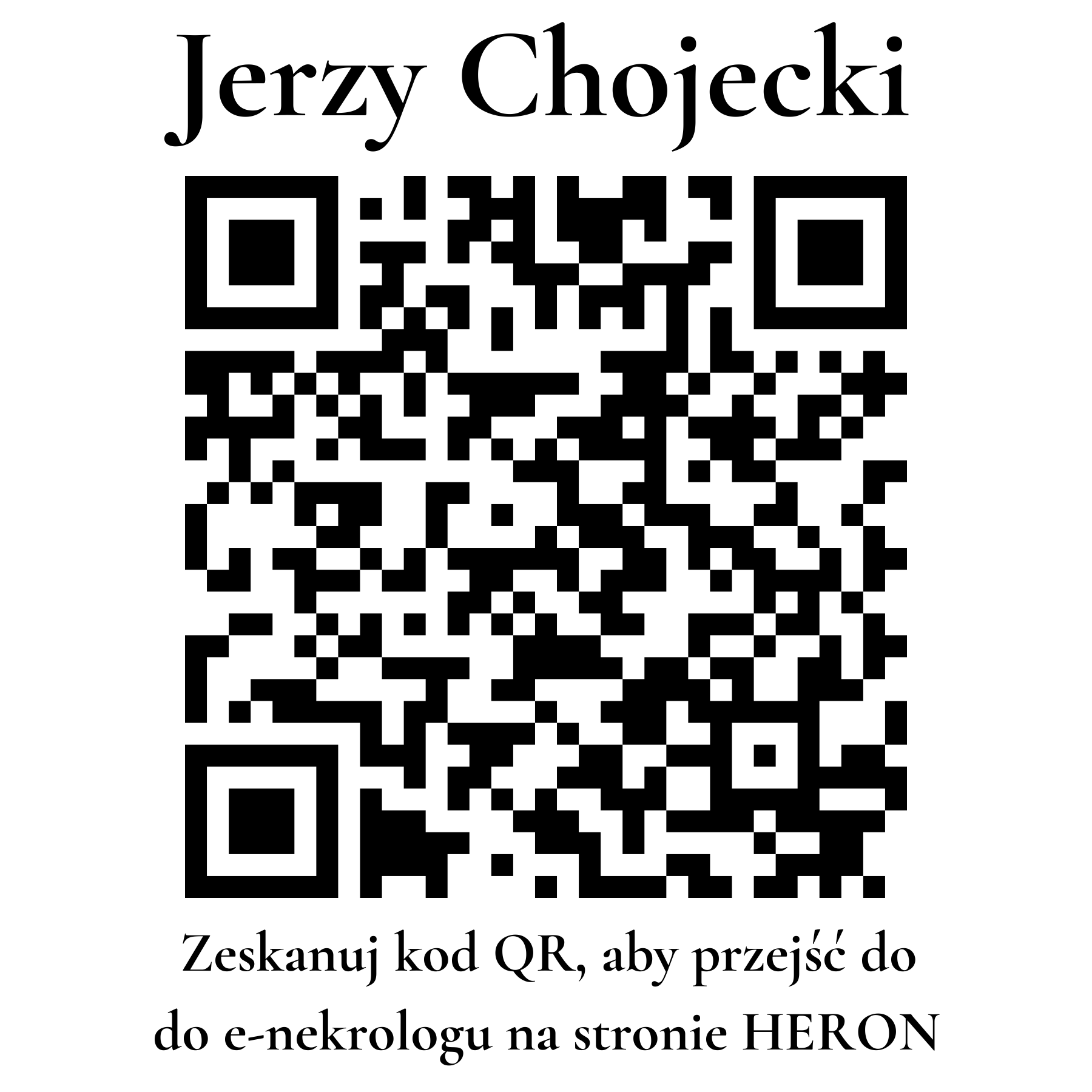 Kod QR do nekrologu Jerzy Chojecki Kod QR do nekrologu Jerzy Chojecki