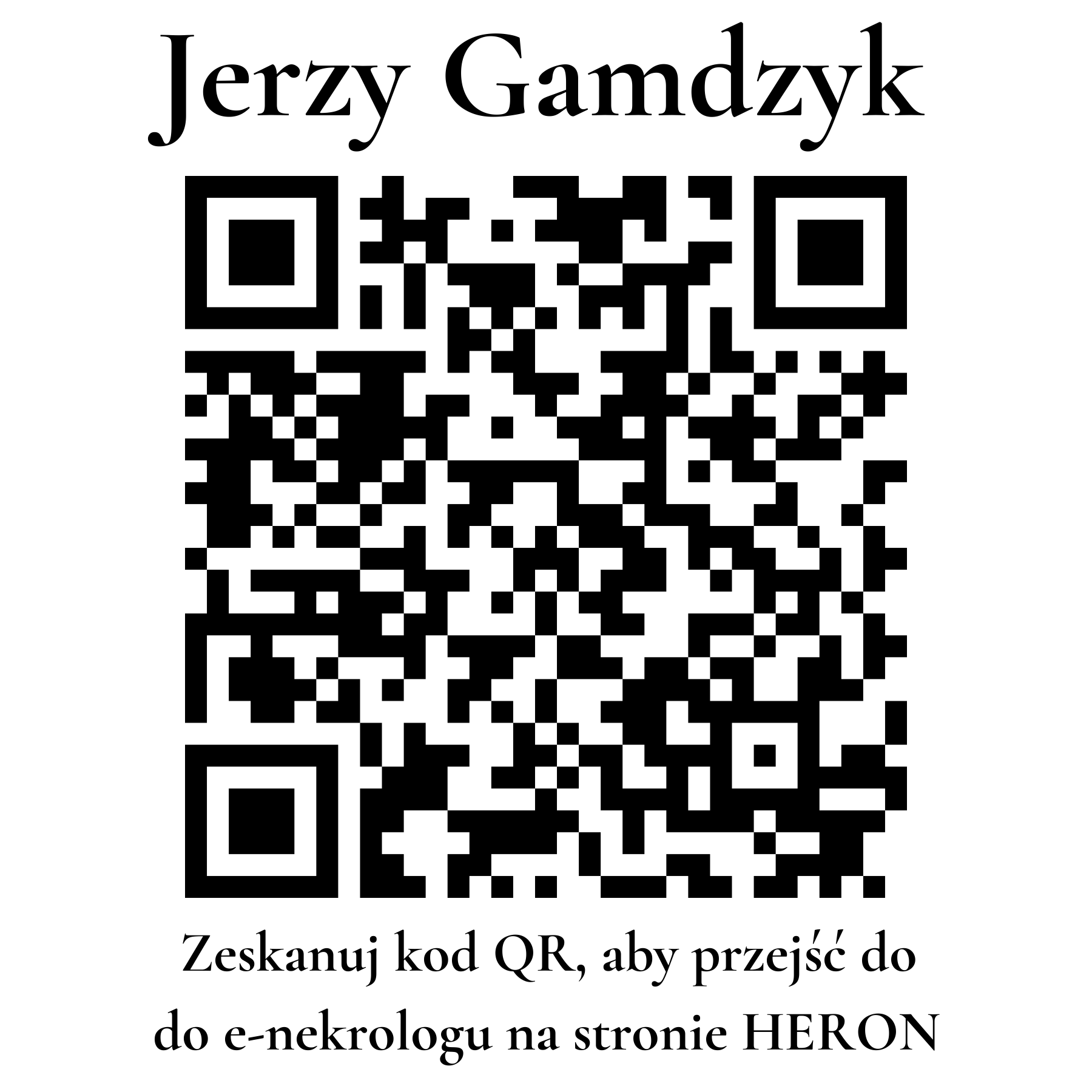 Kod QR do nekrologu Jerzy Gamdzyk