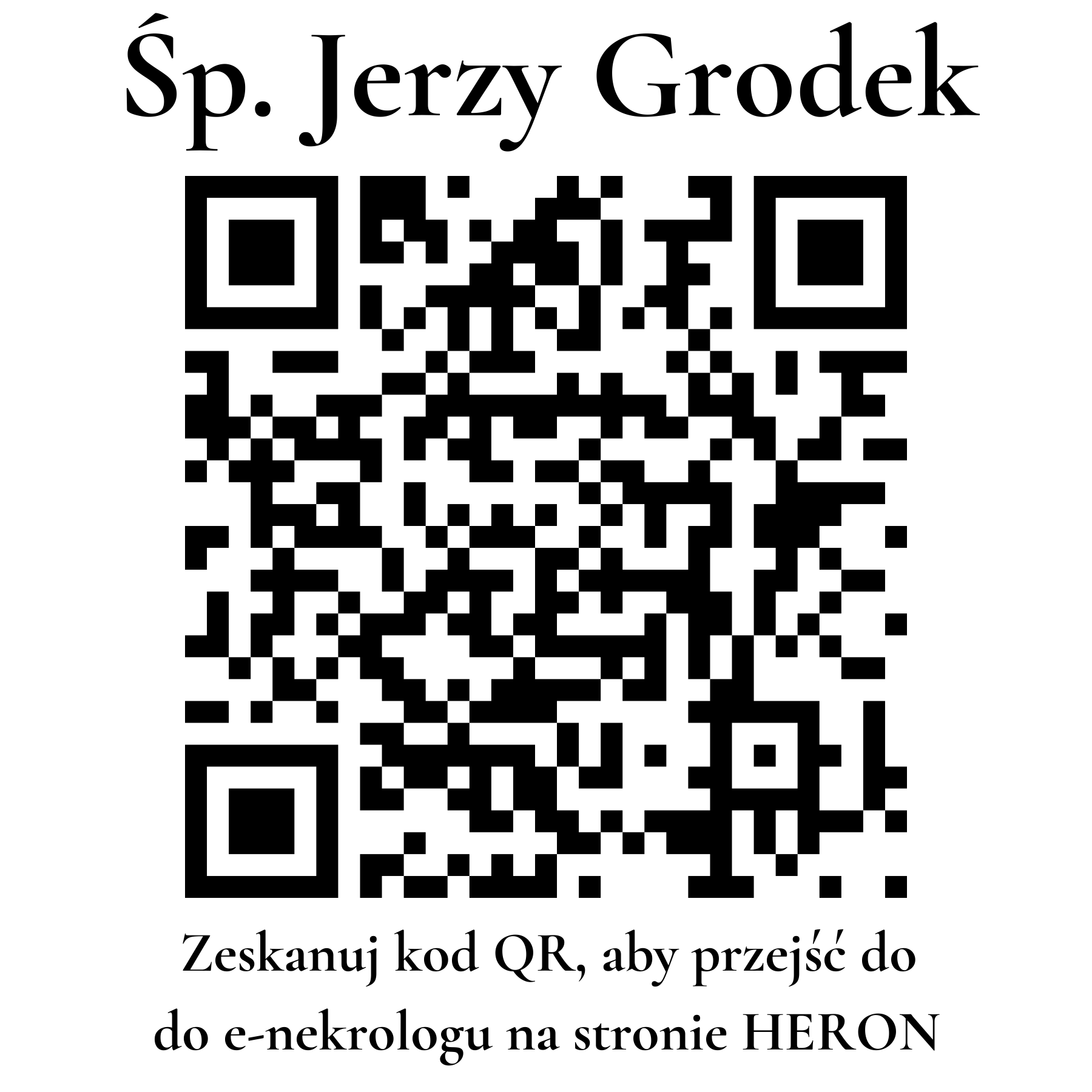 Kod QR do nekrologu Jerzy Grodek