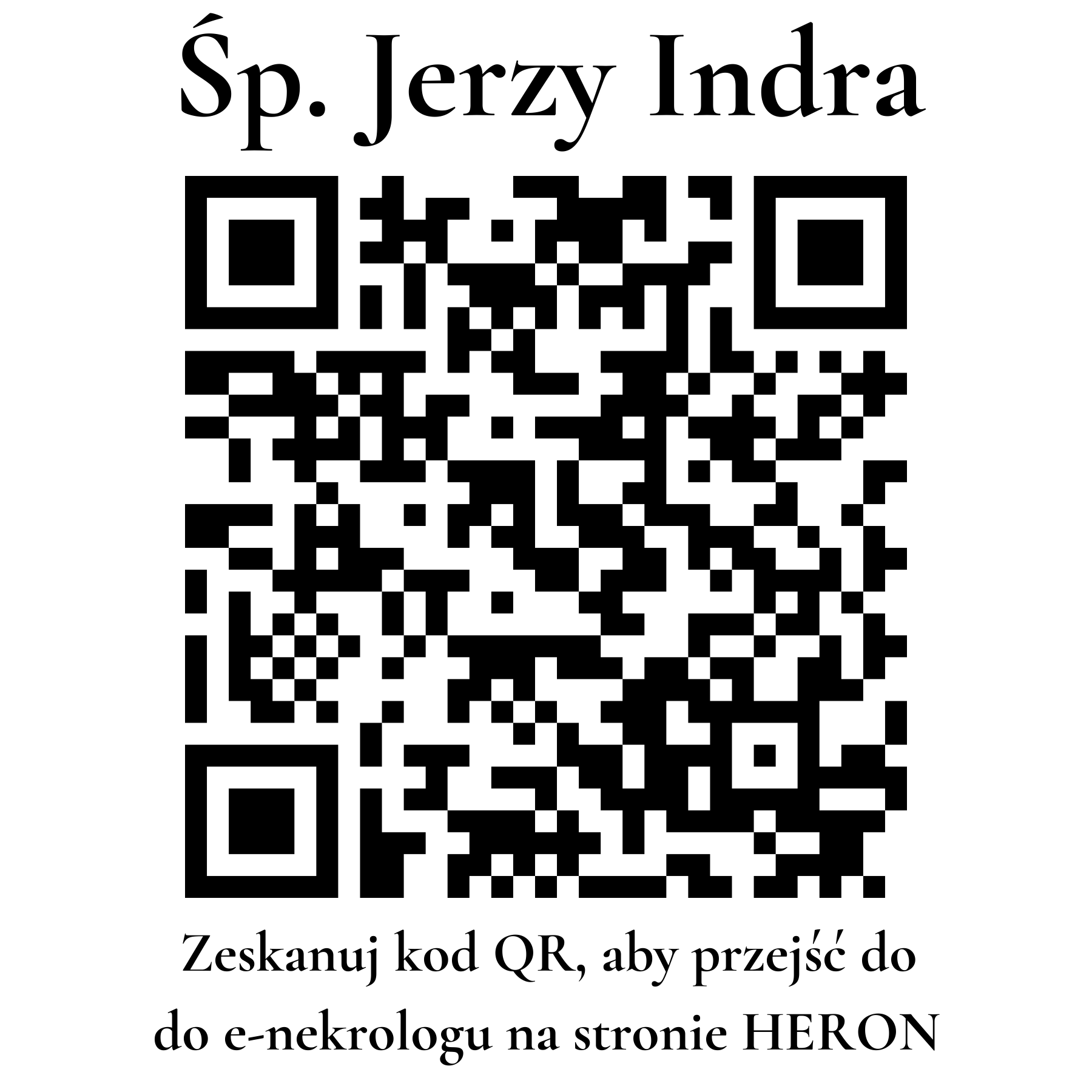 Kod QR do nekrologu Jerzy Indra
