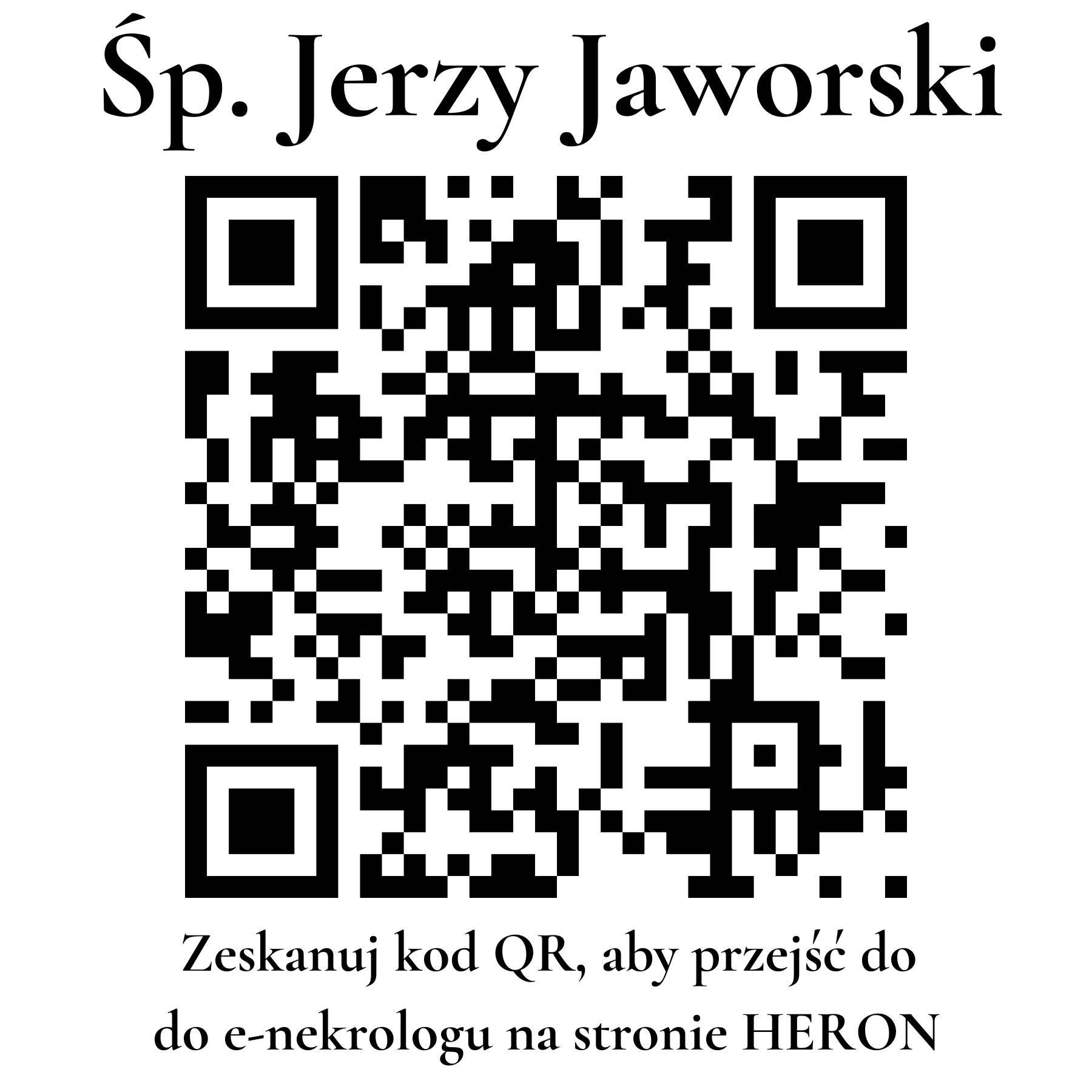 Kod QR do nekrologu Jerzy Jaworski Kod QR do nekrologu Jerzy Jaworski