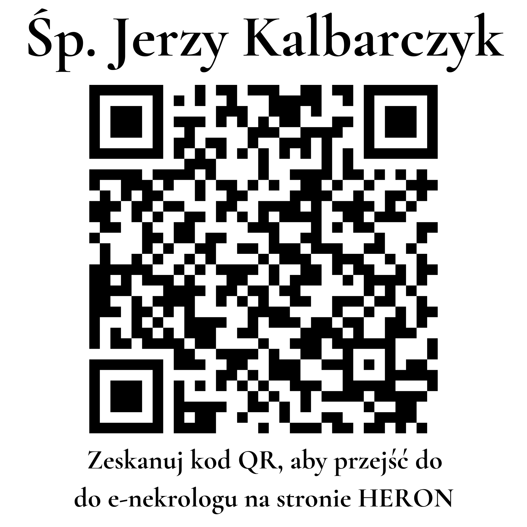 Kod QR do nekrologu Jerzy Kalbarczyk