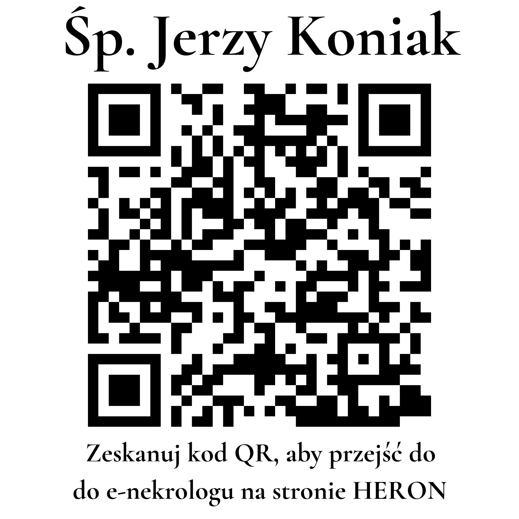 Kod QR do nekrologu Jerzy Koniak Kod QR do nekrologu Jerzy Koniak