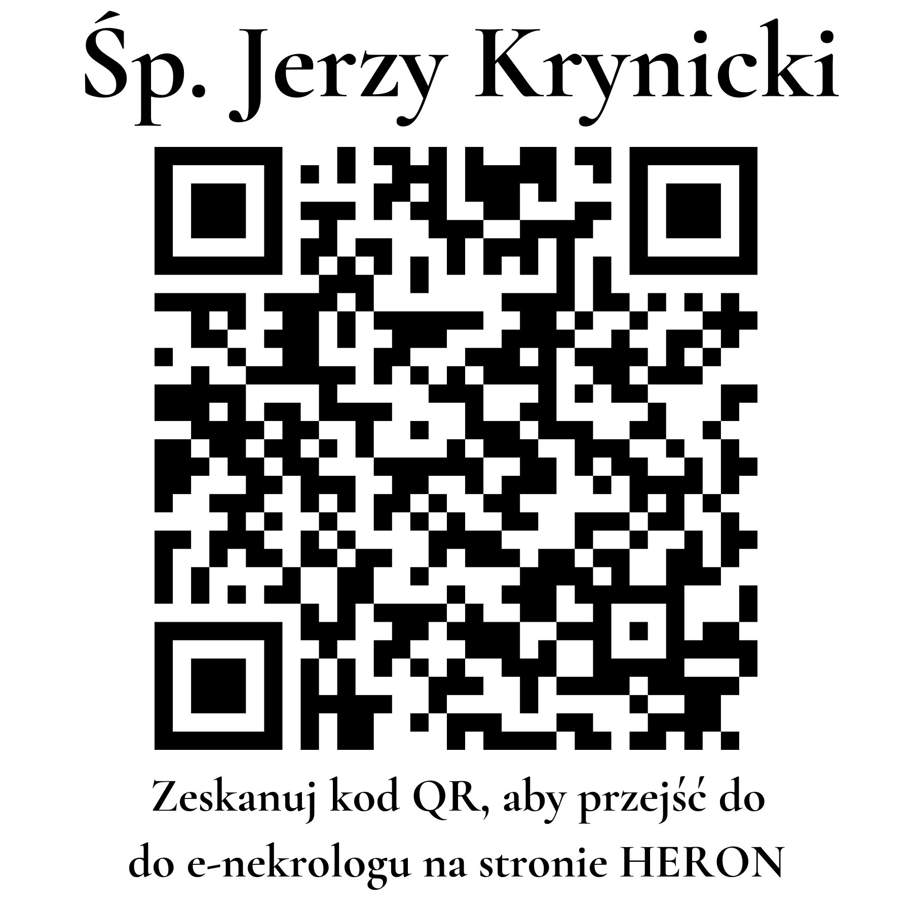 Kod QR do nekrologu Jerzy Krynicki