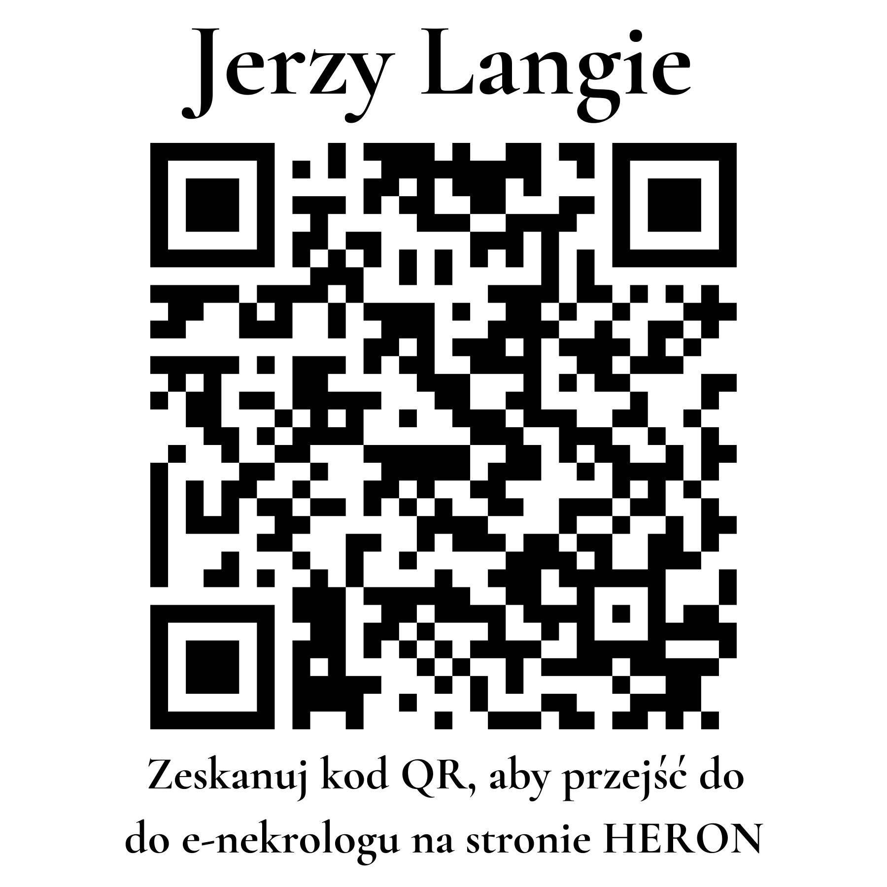 Kod QR do nekrologu Jerzy Langie