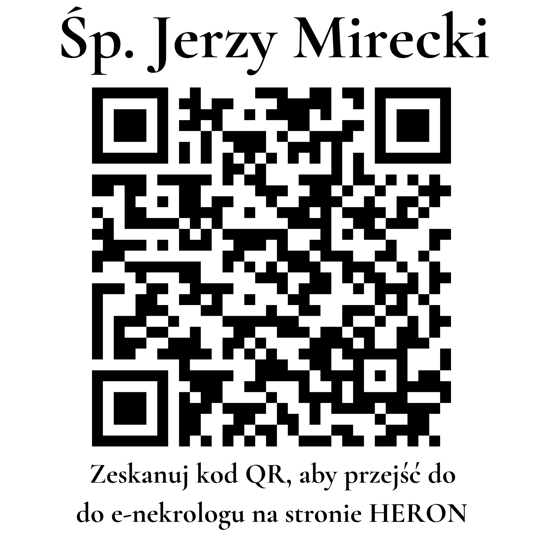 Kod QR do nekrologu Jerzy Mirecki