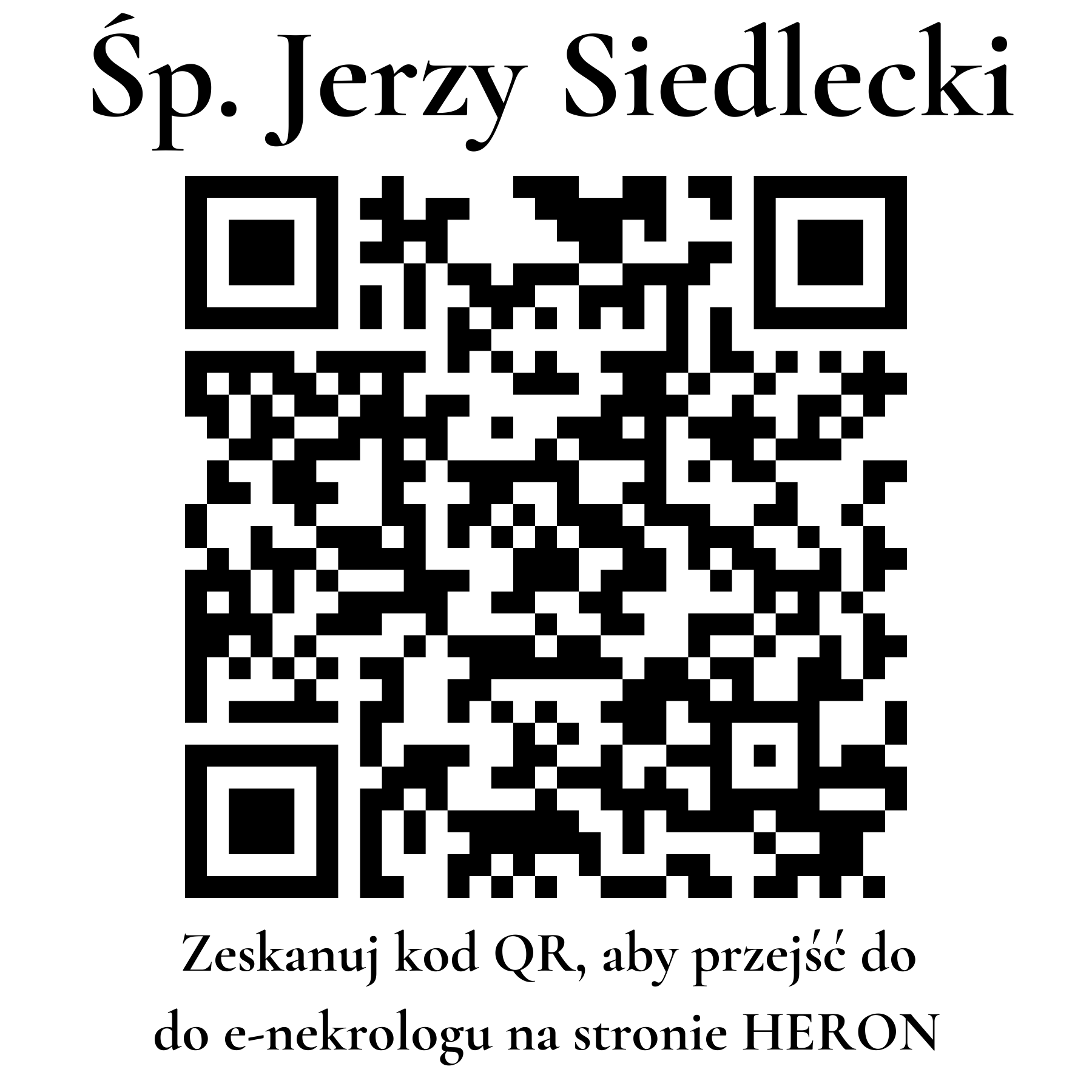 Kod QR do nekrologu Jerzy Siedlecki