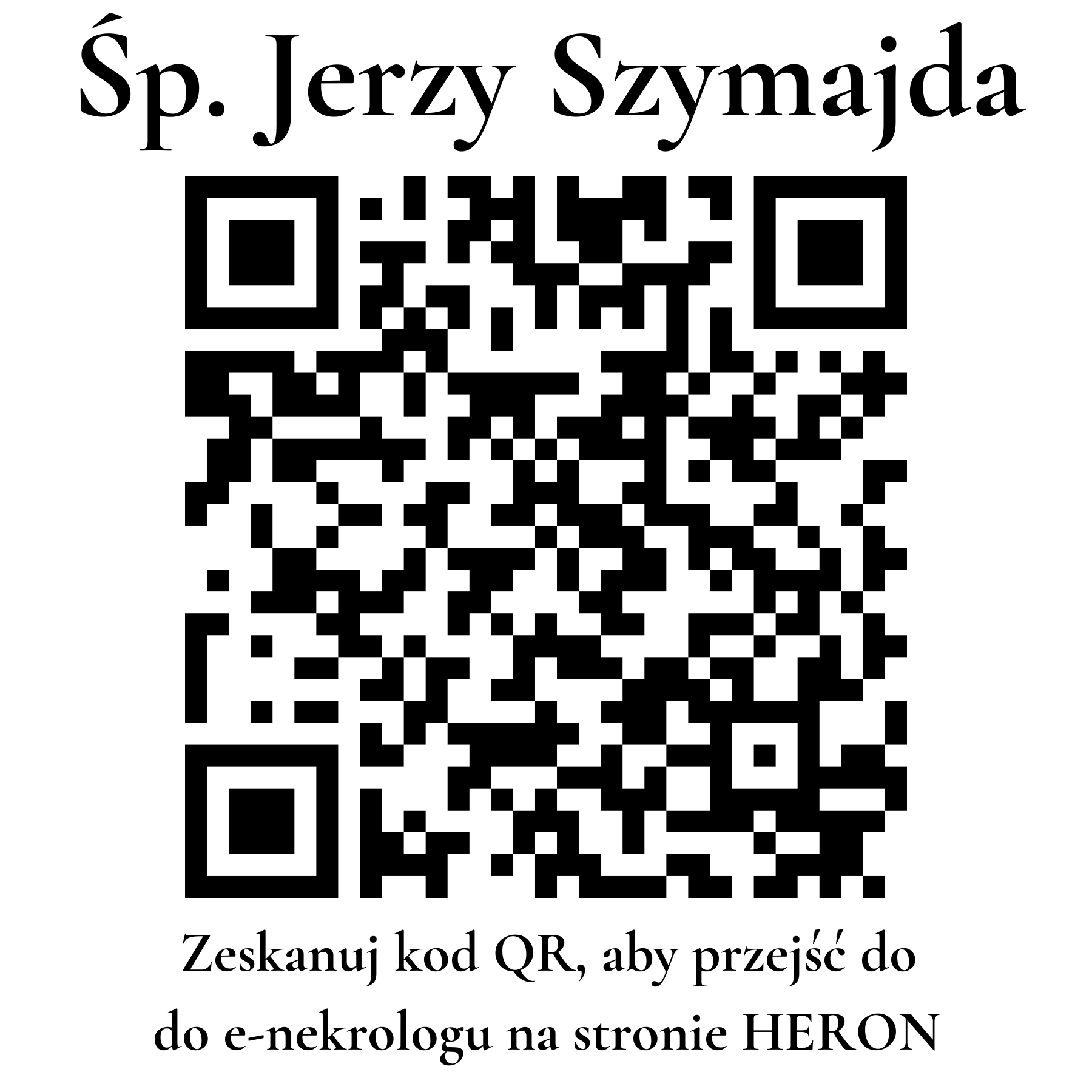 Kod QR do nekrologu Jerzy Szymajda Kod QR do nekrologu Jerzy Szymajda