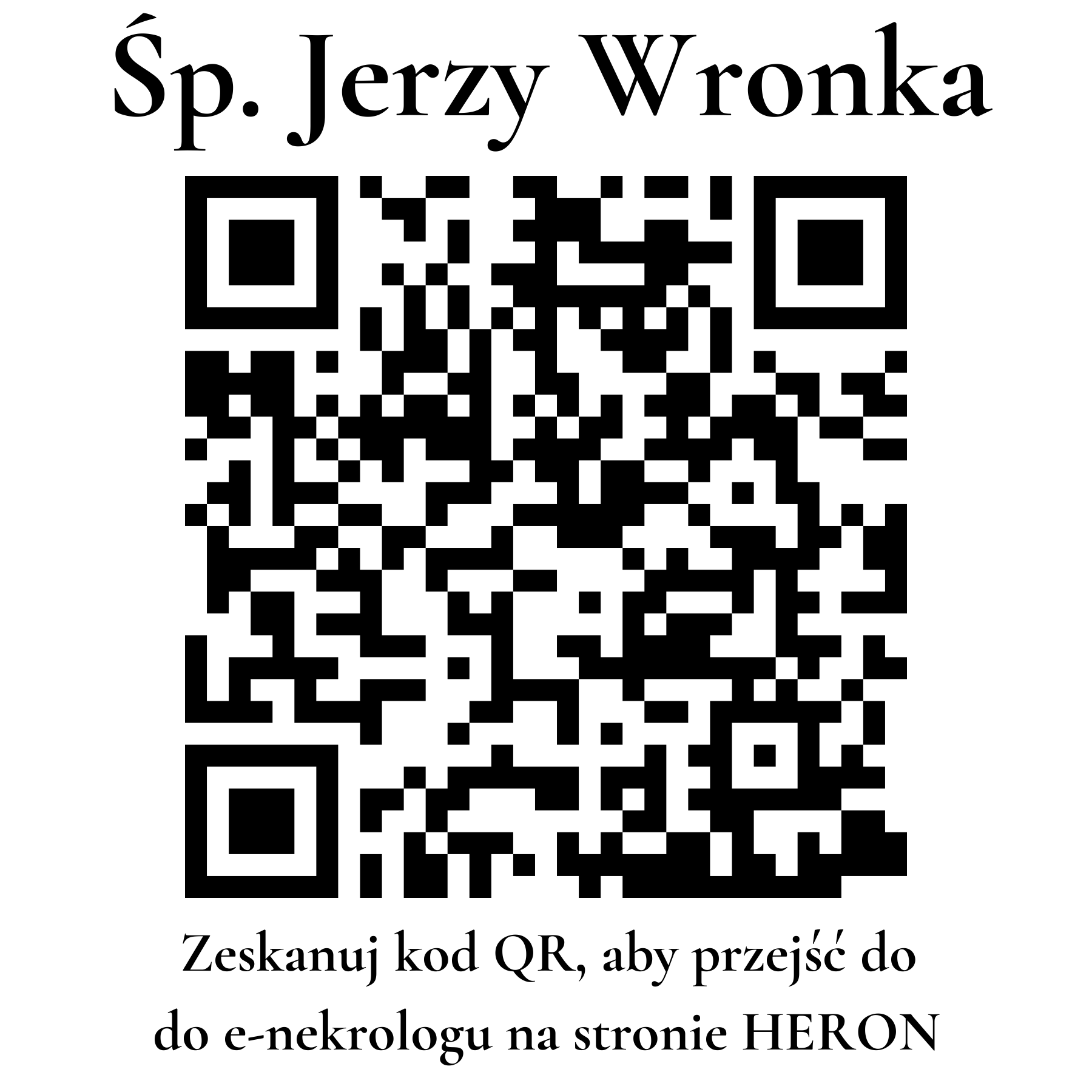 Kod QR do nekrologu Jerzy Wronka Kod QR do nekrologu Jerzy Wronka
