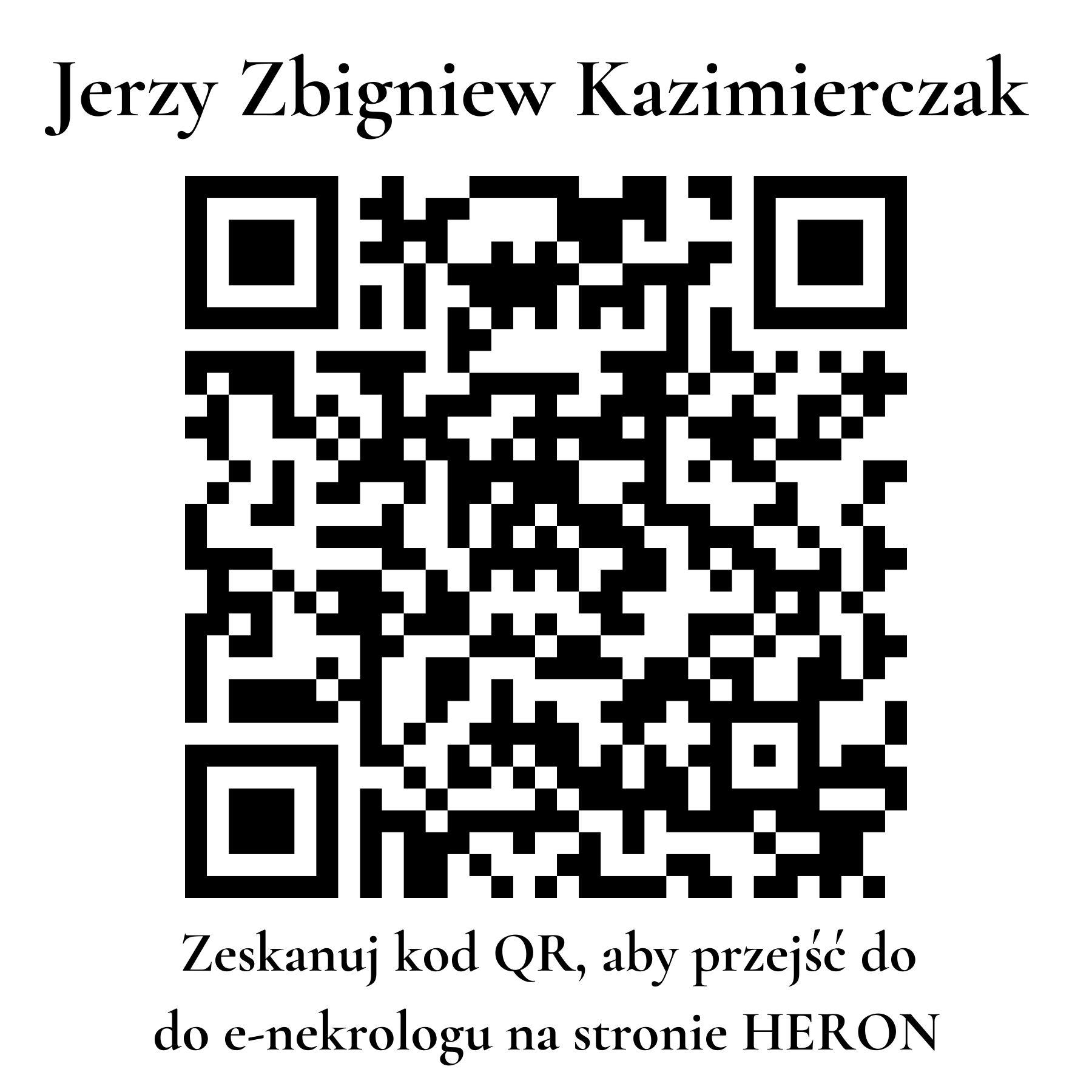 Kod QR do nekrologu Jerzy Zbigniew Kazimierczak