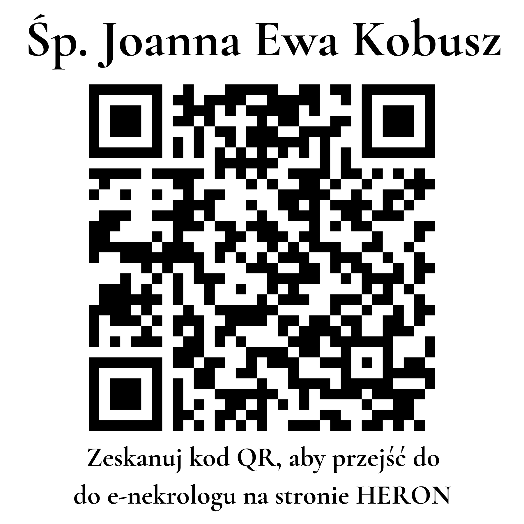 Kod QR do nekrologu Joanna Ewa Kobusz