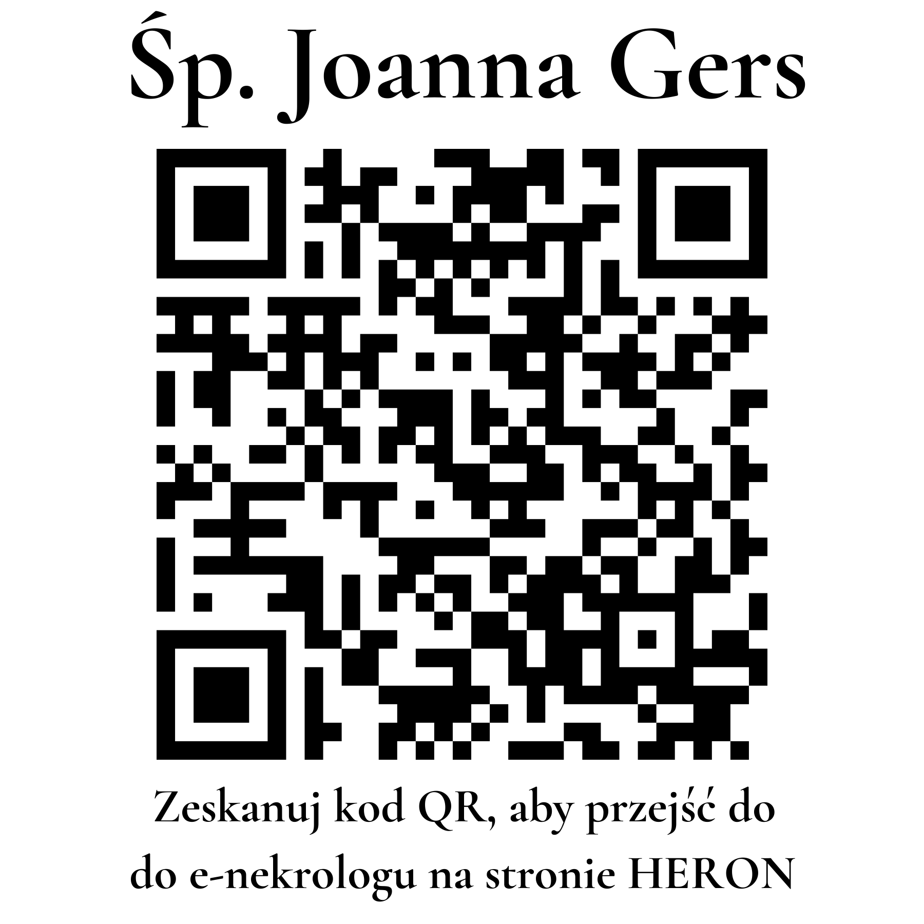 Kod QR do nekrologu Joanna Gers