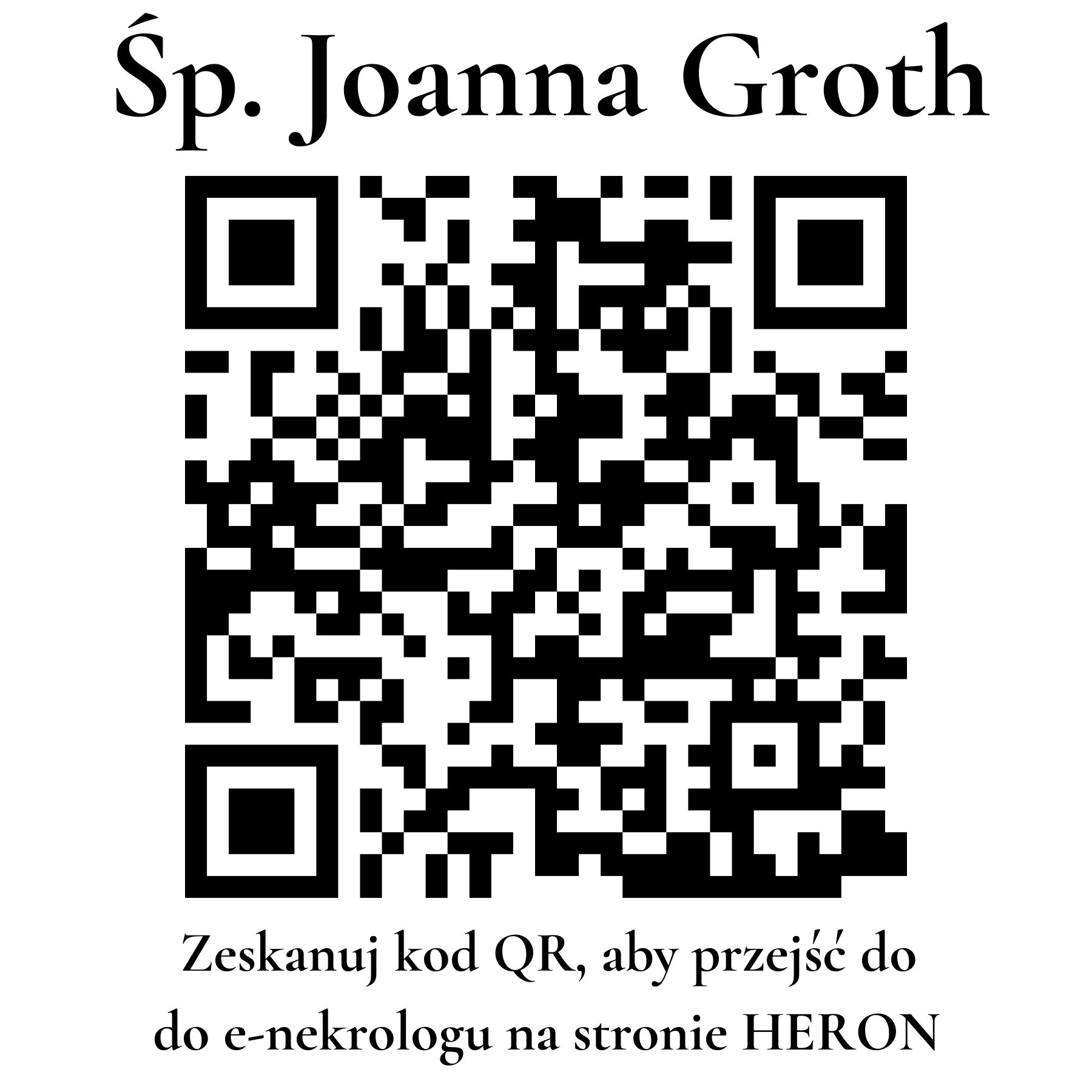 Kod QR do nekrologu Joanna Groth