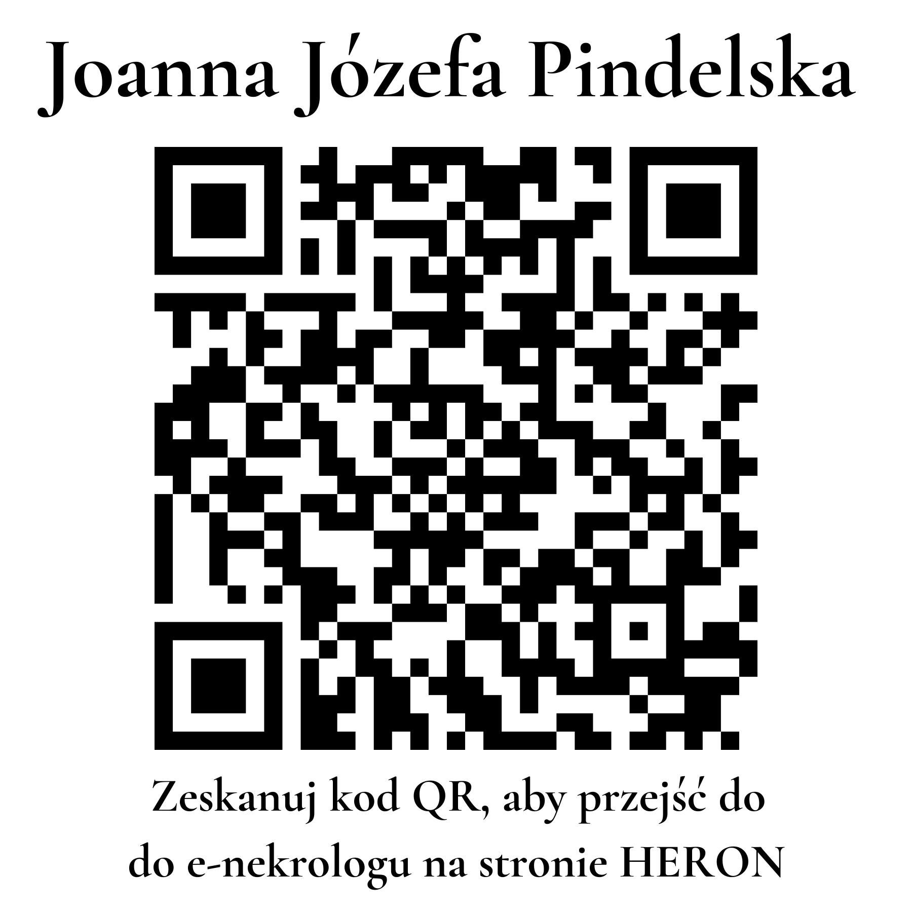 Kod QR do nekrologu Joanna Józefa Pindelska