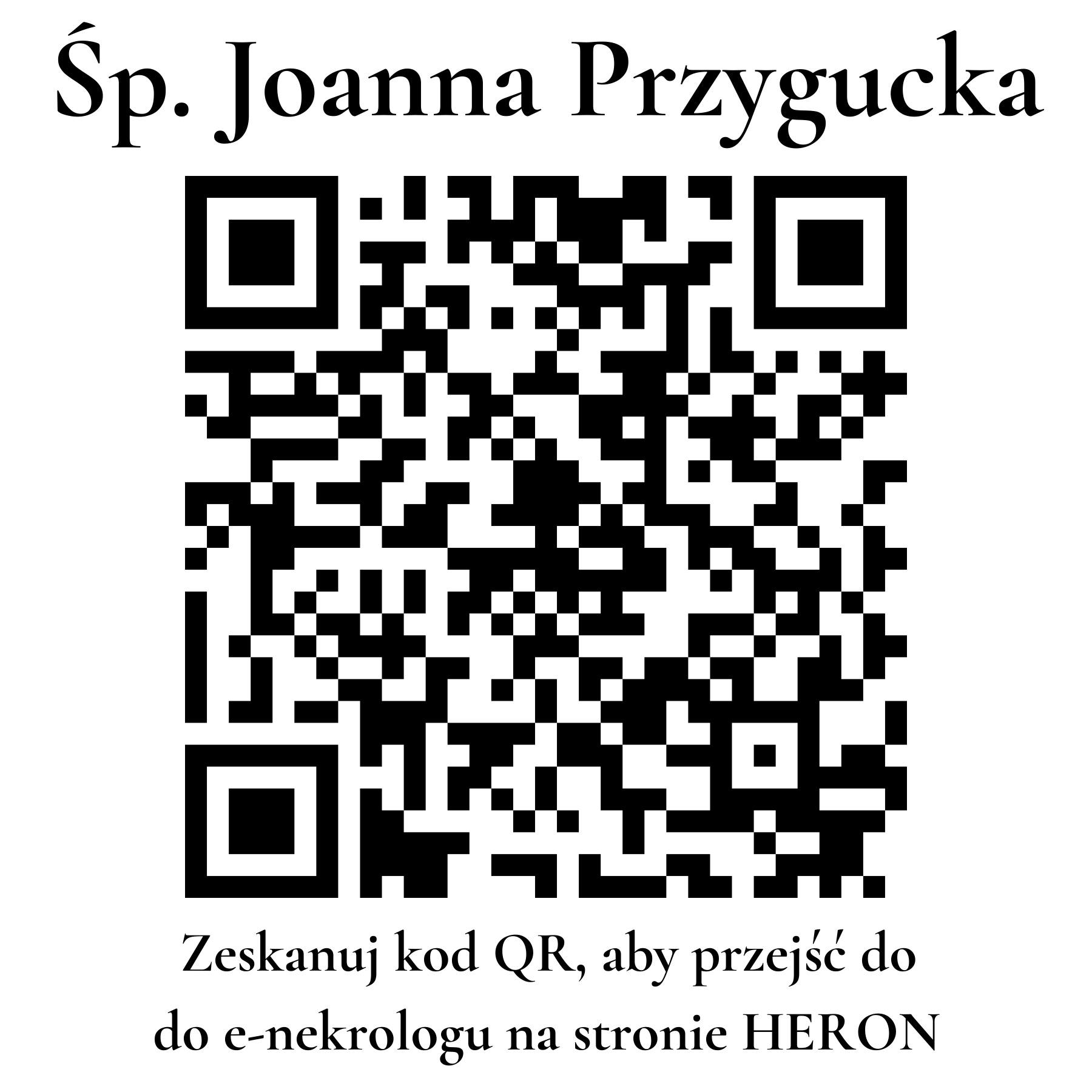 Kod QR do nekrologu Joanna Przygucka