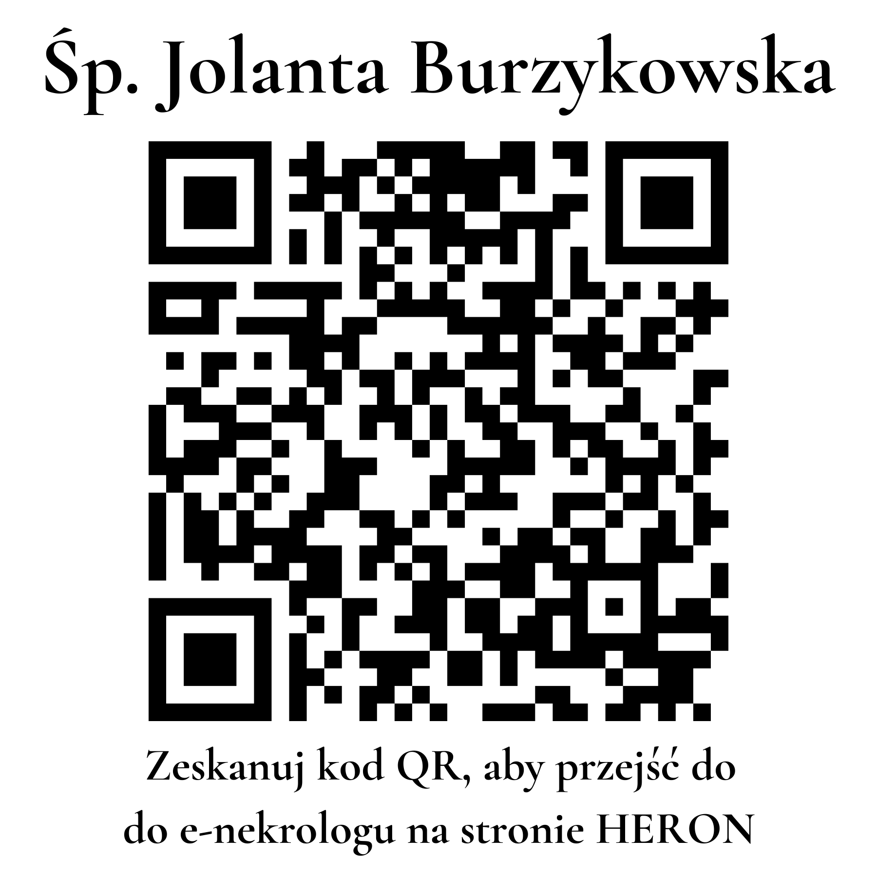 Kod QR do nekrologu Jolanta Burzykowska