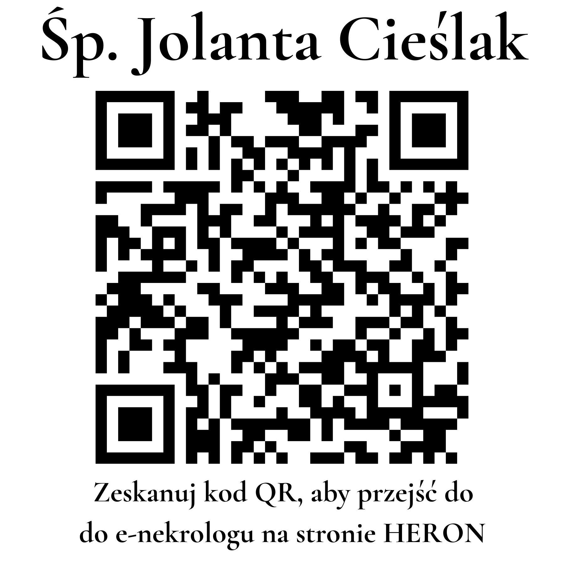 Kod QR do nekrologu Jolanta Cieślak Kod QR do nekrologu Jolanta Cieślak