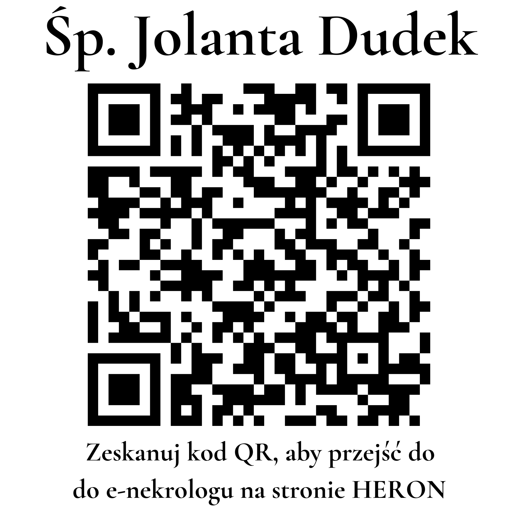 Kod QR do nekrologu Jolanta Dudek Kod QR do nekrologu Jolanta Dudek
