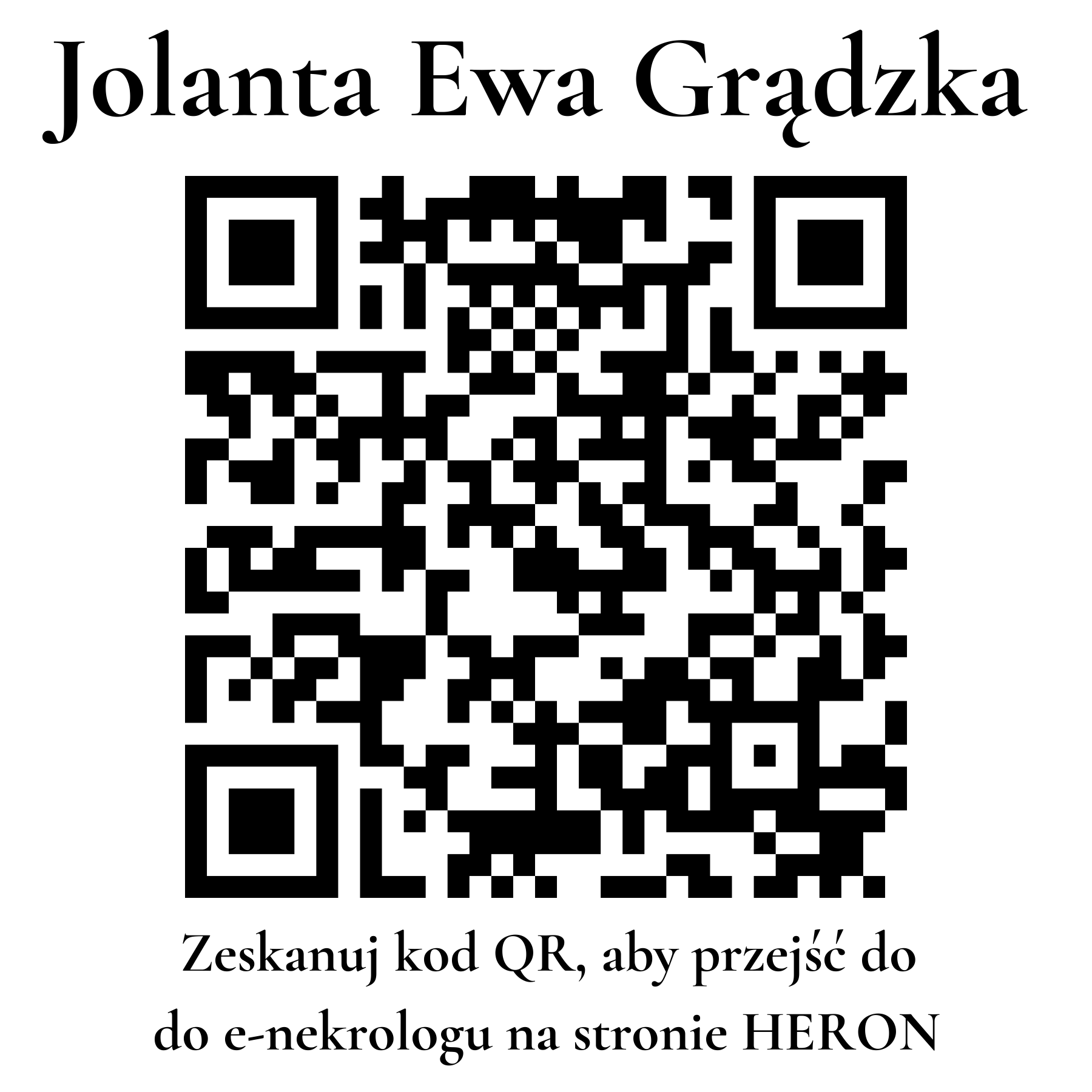 Kod QR do nekrologu Jolanta Ewa Grądzka