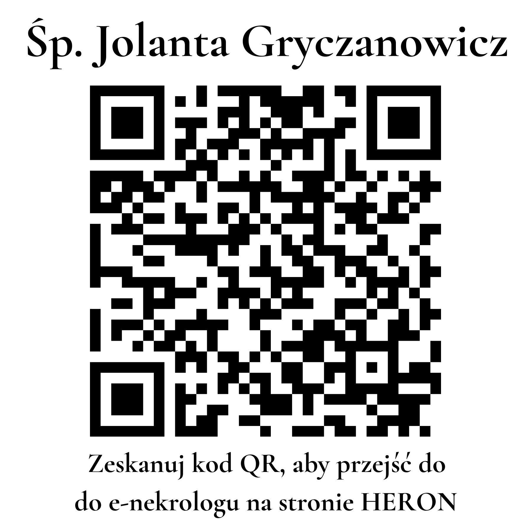 Kod QR do nekrologu Jolanta Gryczanowicz