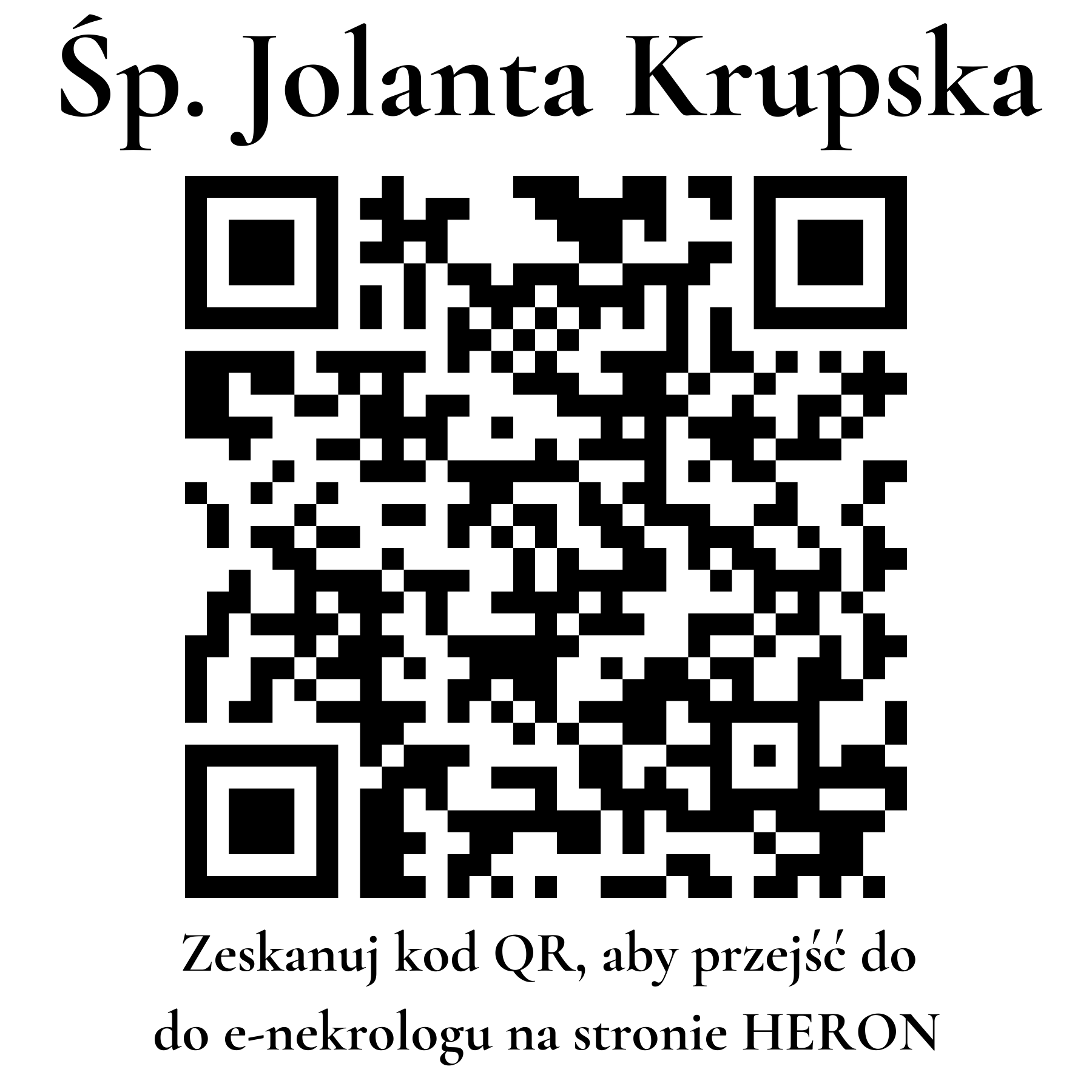 Kod QR do nekrologu Jolanta Krupska