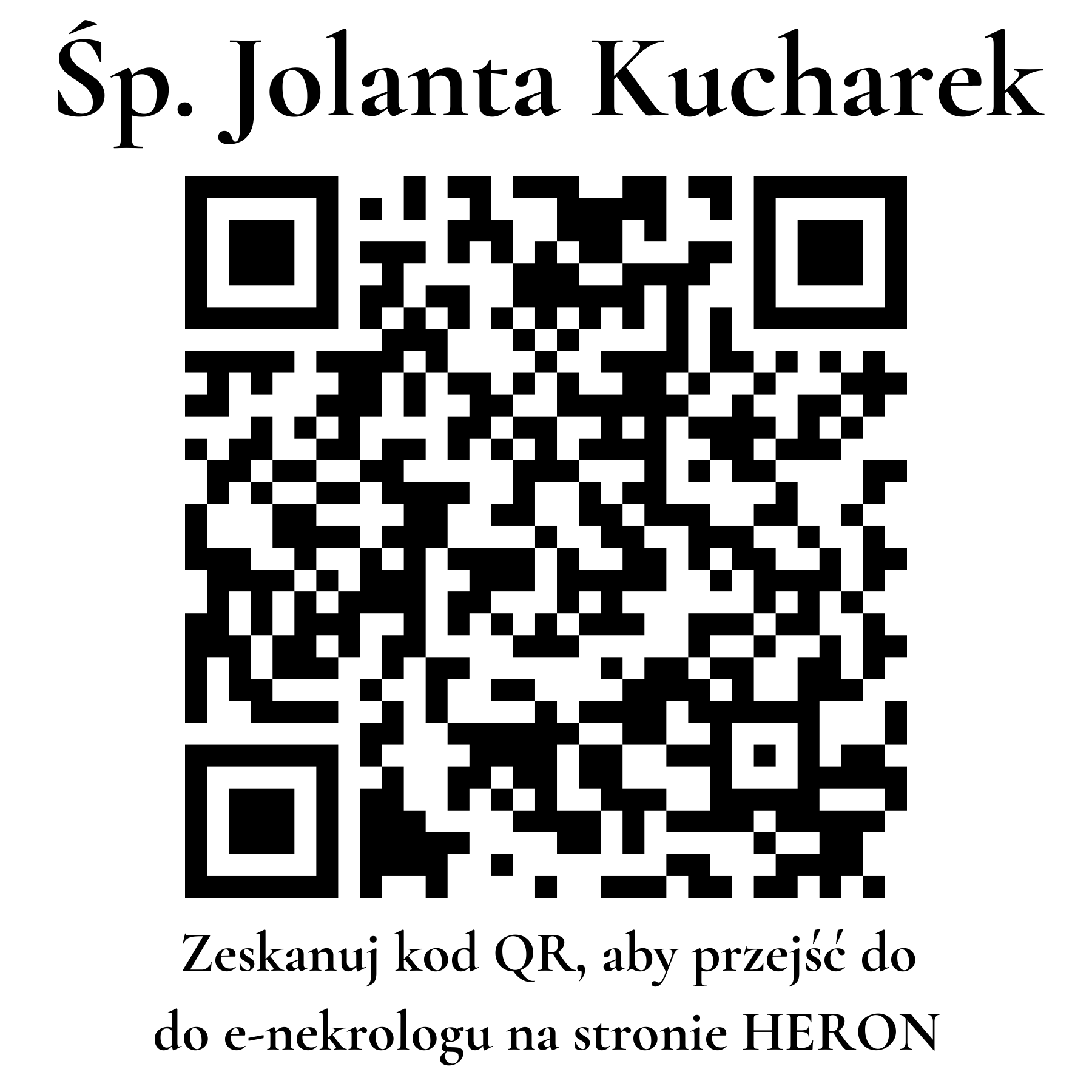 Kod QR do nekrologu Jolanta Kucharek