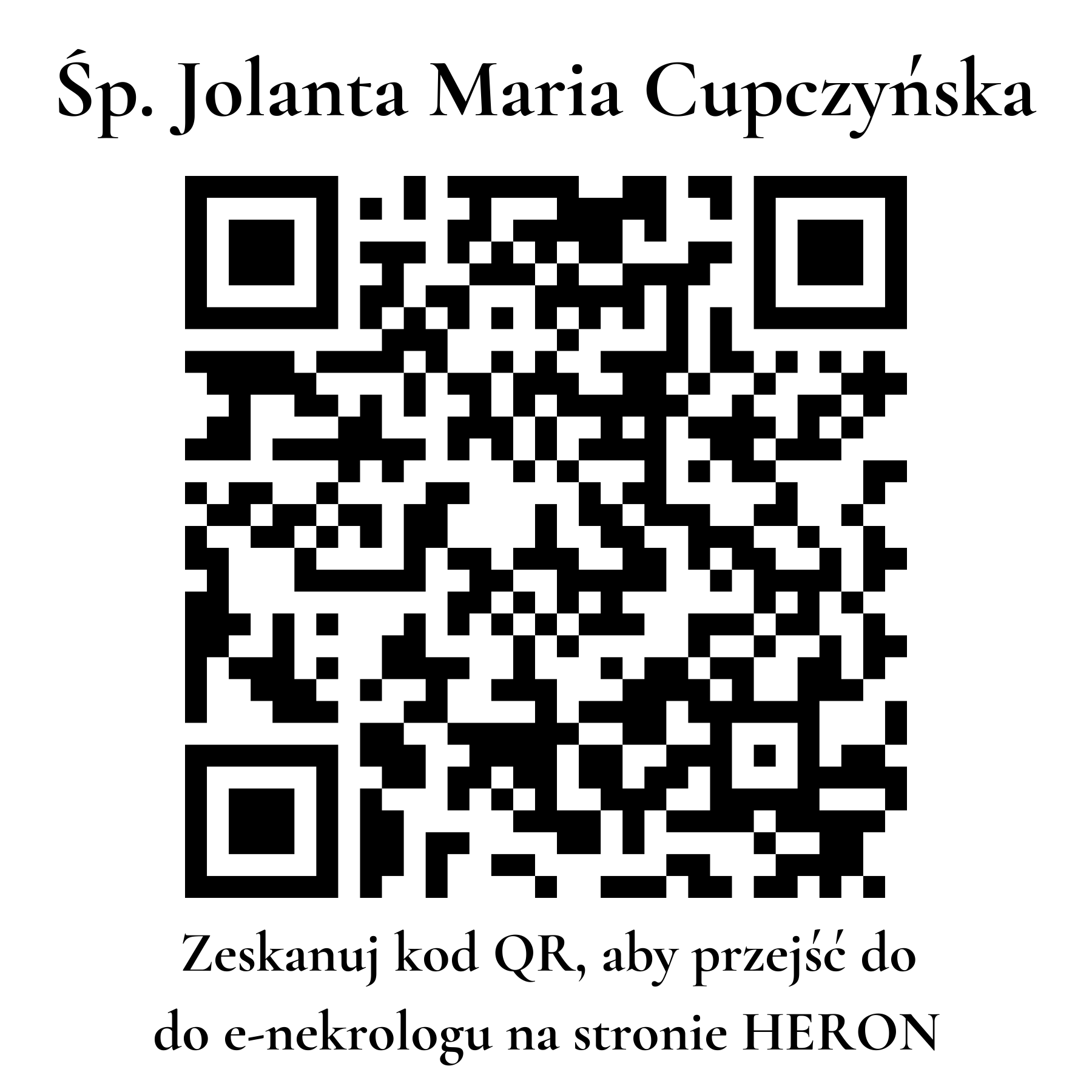 Kod QR do nekrologu Jolanta Maria Cupczyńska