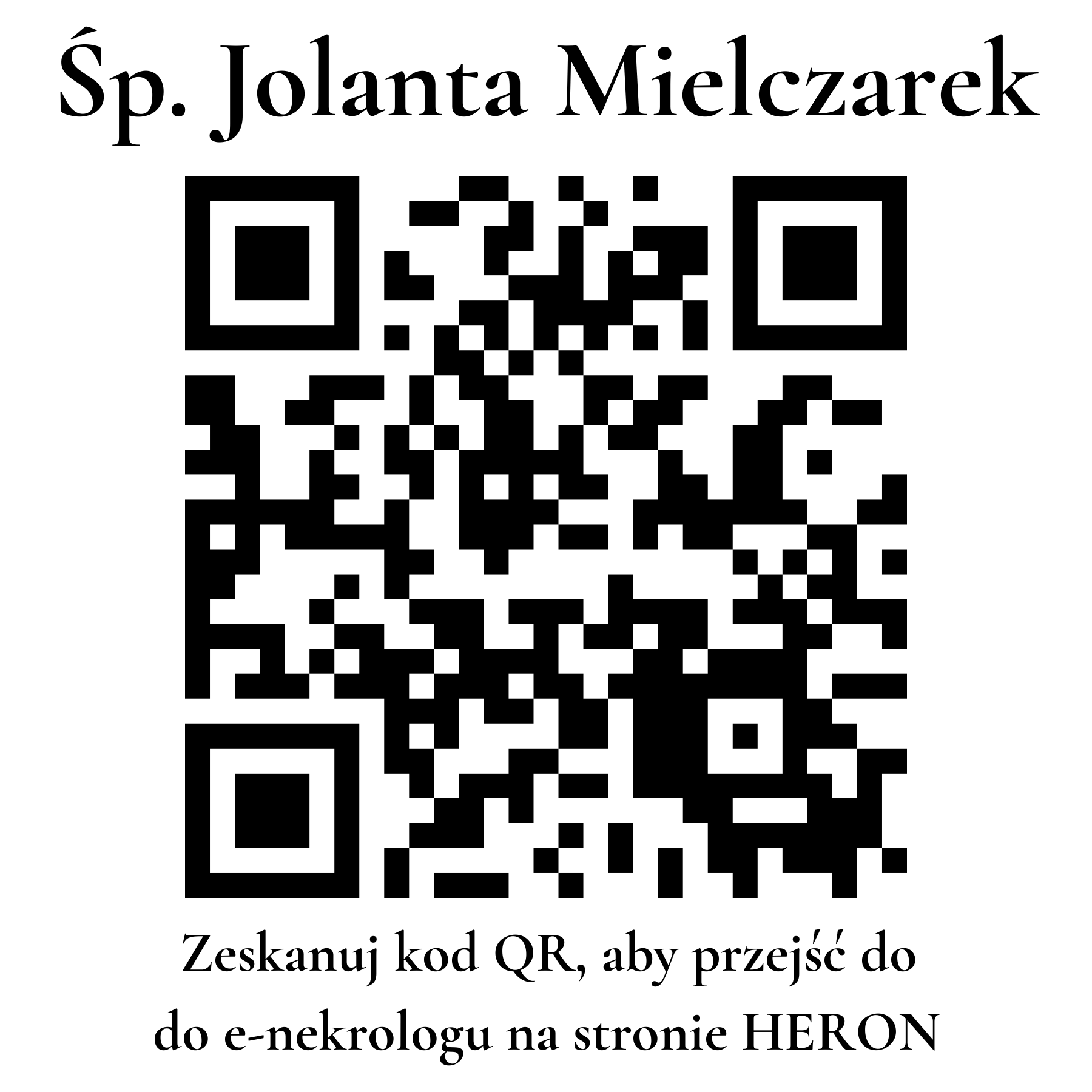 Kod QR do nekrologu Jolanta Mielczarek
