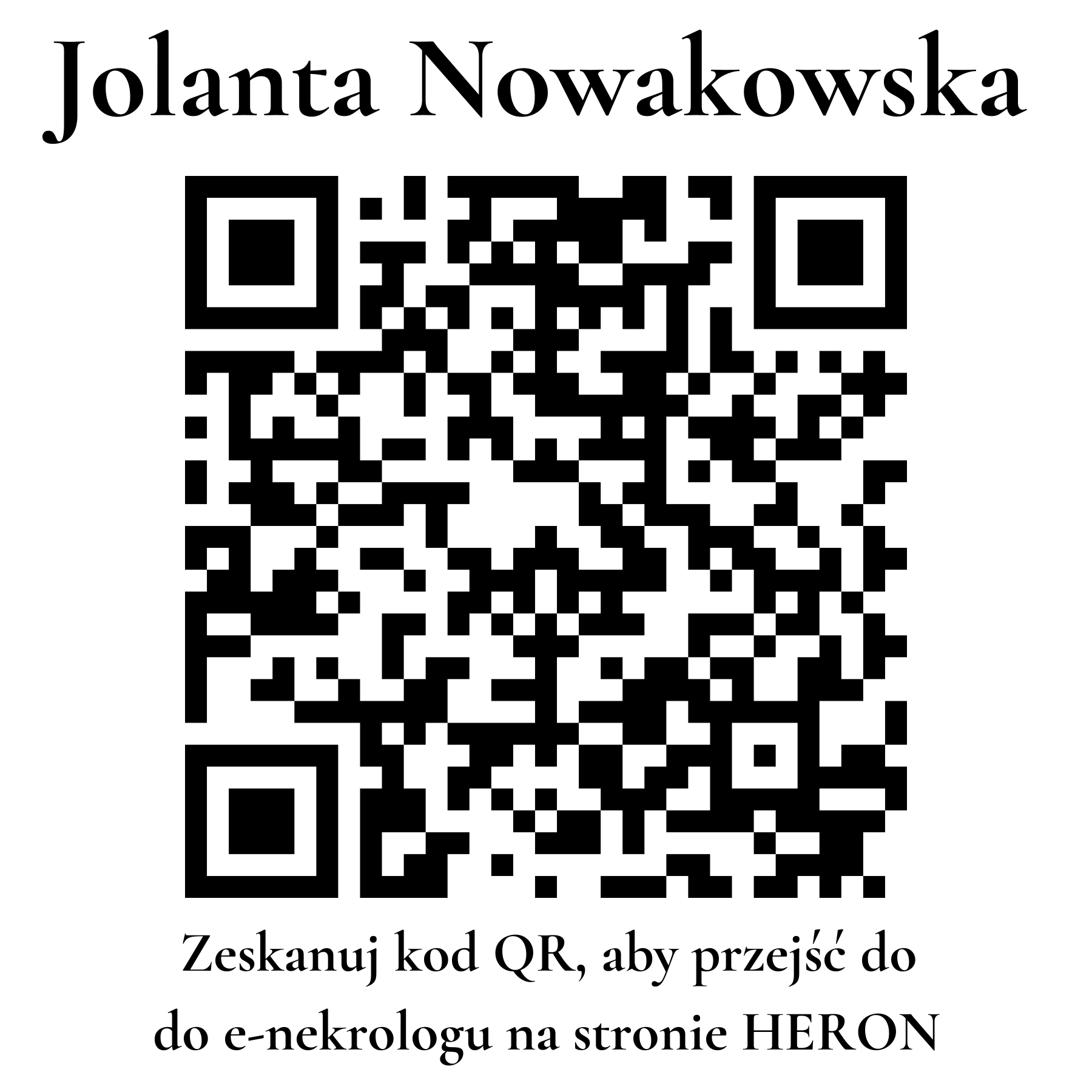 Kod QR do nekrologu Jolanta Nowakowska