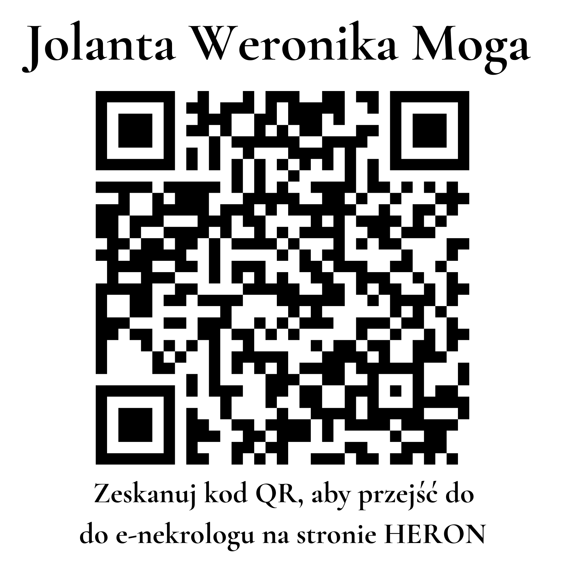 Kod QR do nekrologu Jolanta Weronika Moga