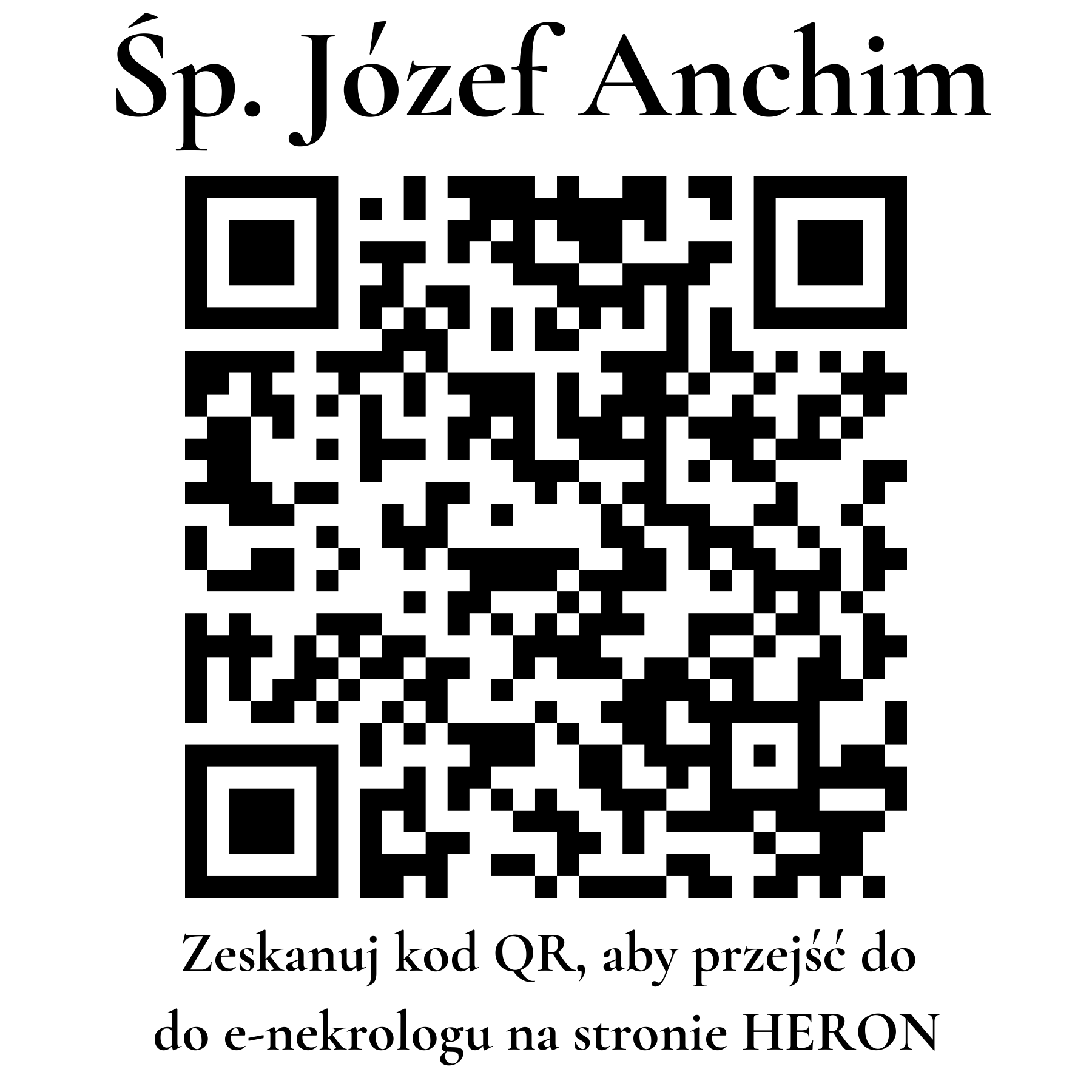 Kod QR do nekrologu Józef Anchim Kod QR do nekrologu Józef Anchim