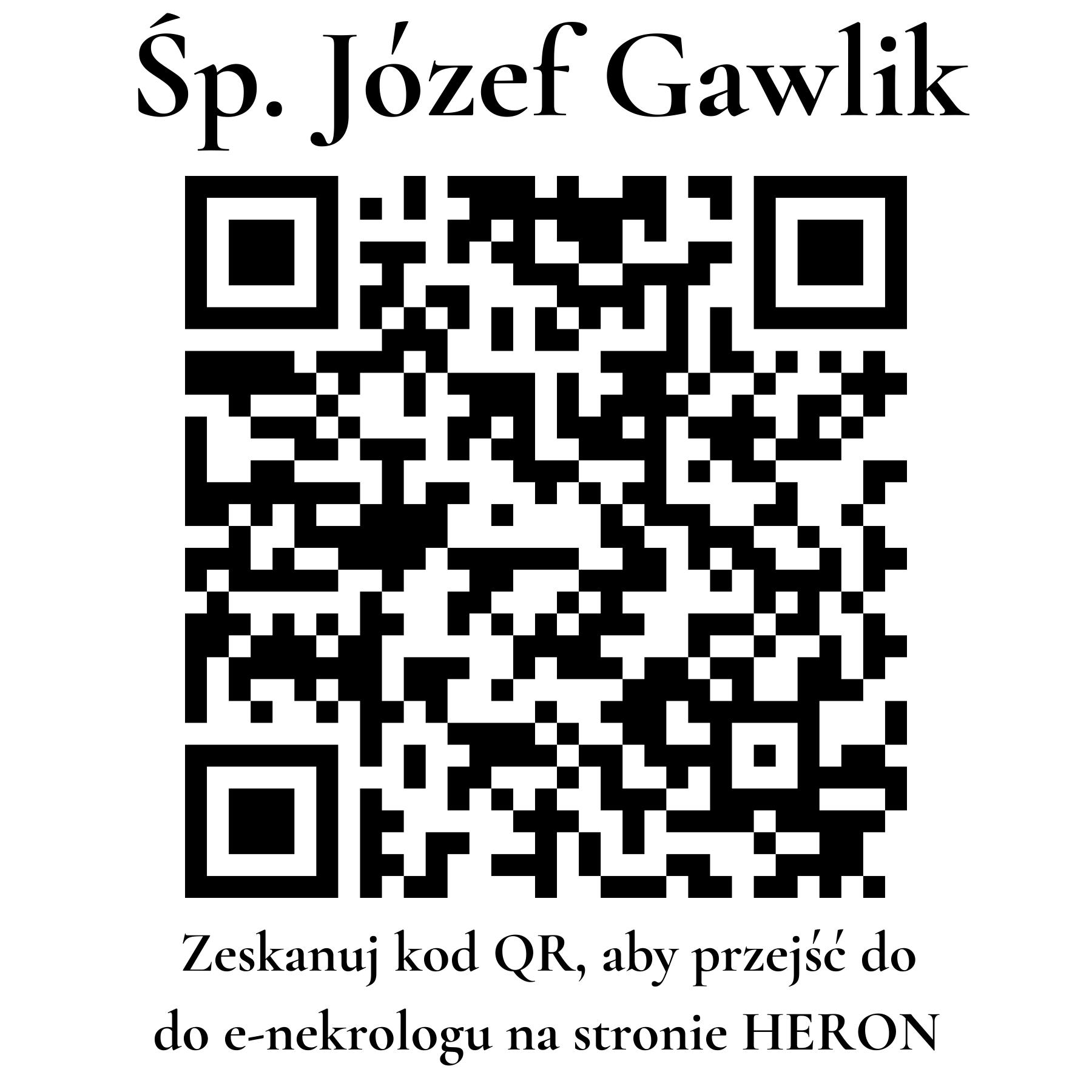 Kod QR do nekrologu Józef Gawlik
