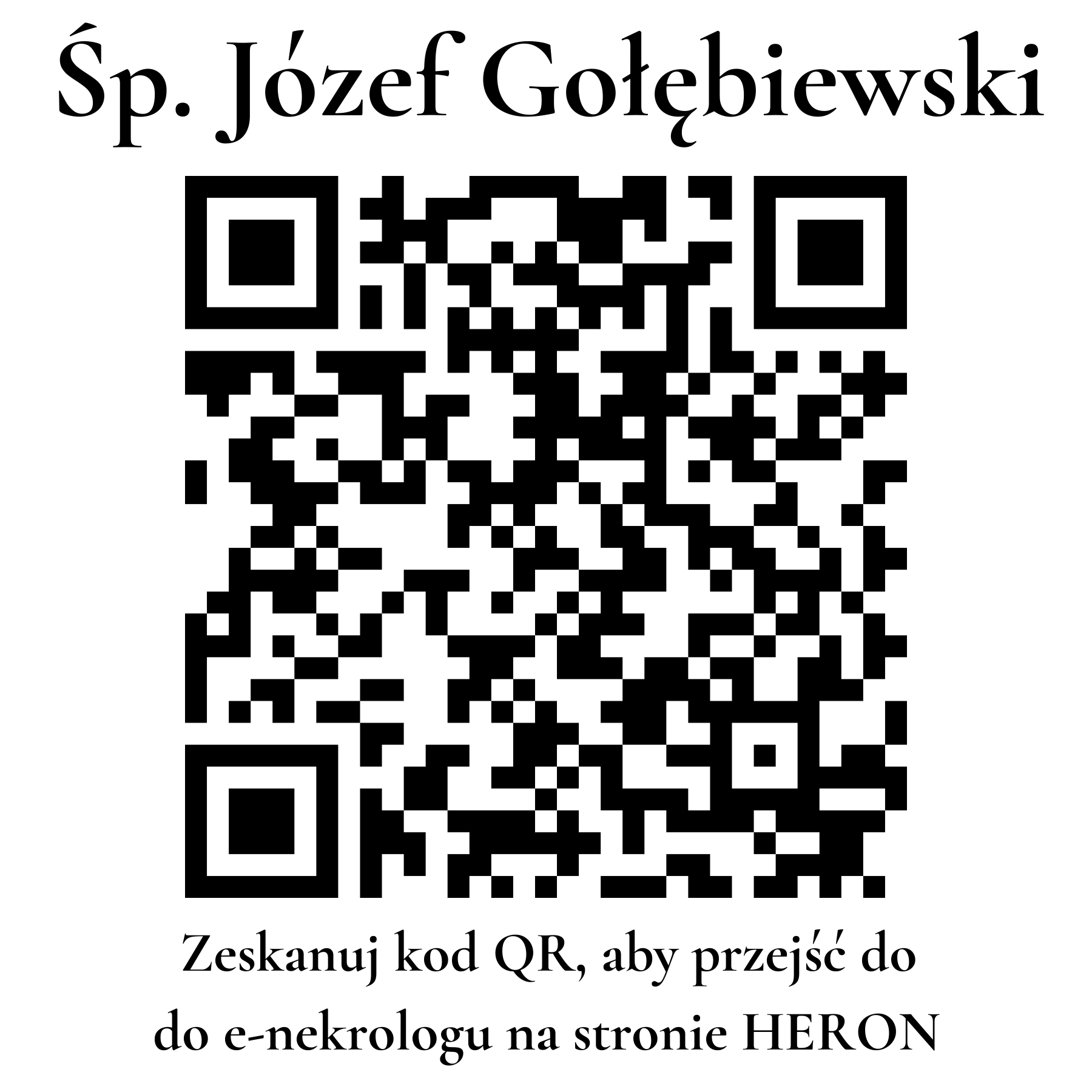 Kod QR do nekrologu Józef Gołębiewski