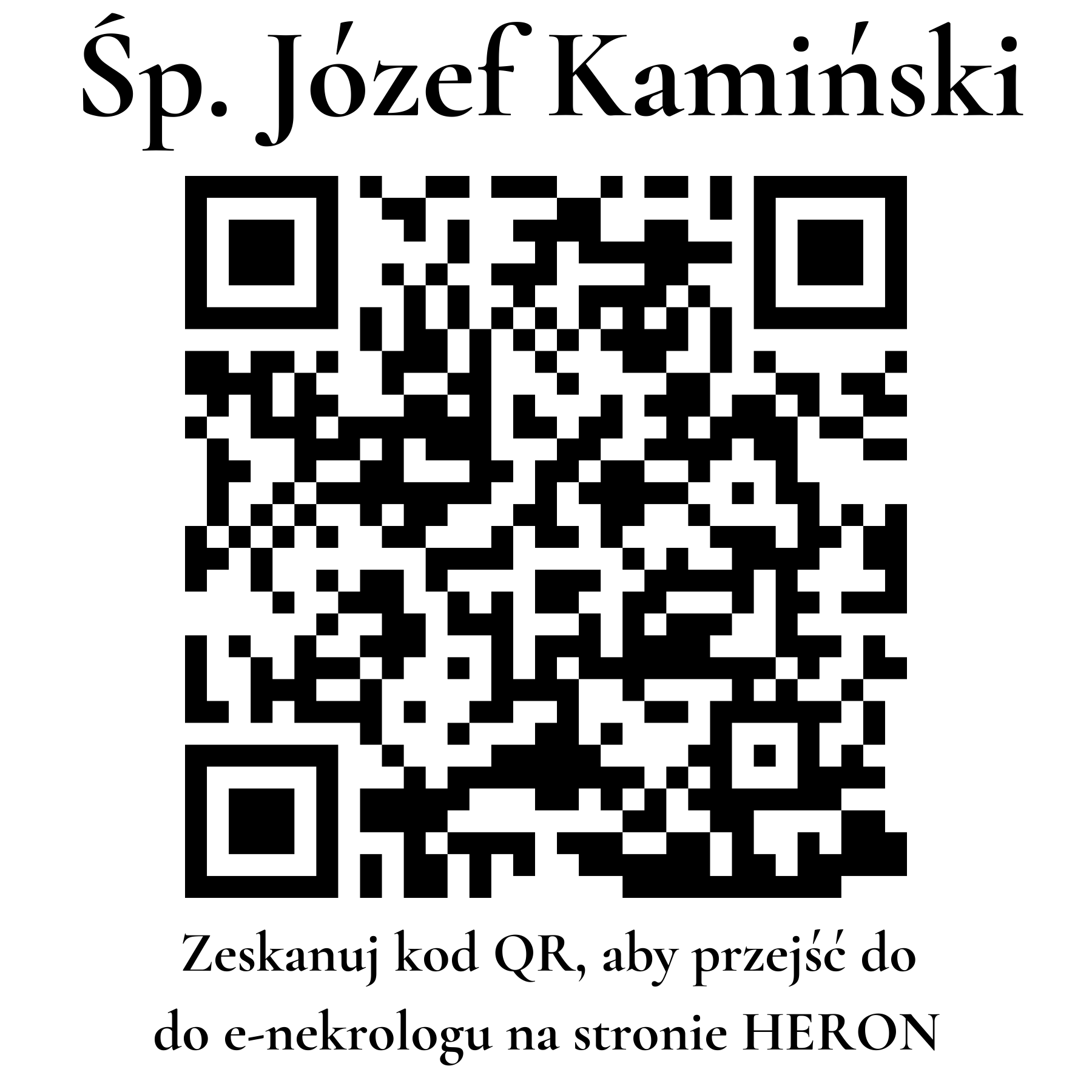 Kod QR do nekrologu Józef Kamiński