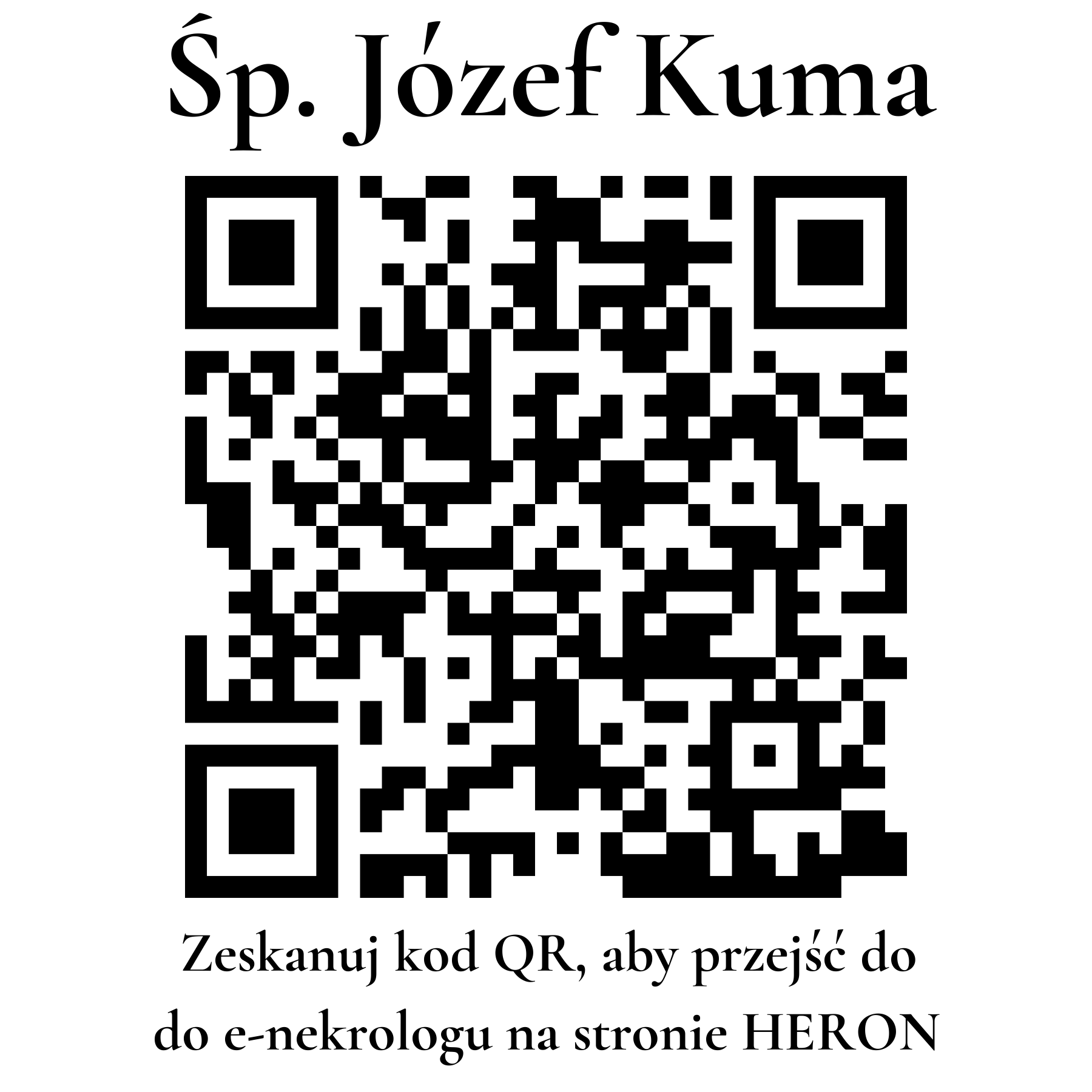 Kod QR do nekrologu Józef Kuma